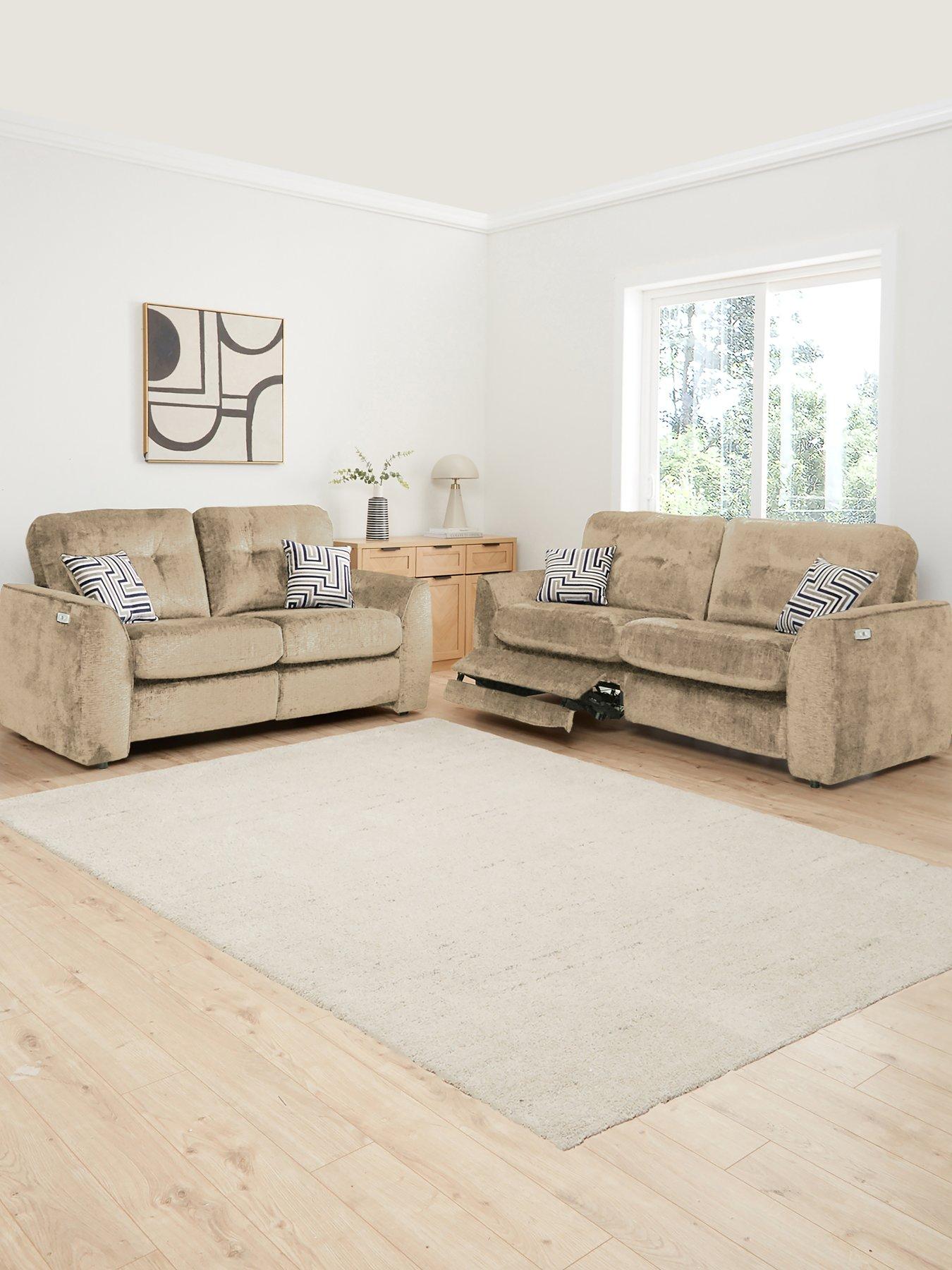 Very Home Margate Fabric 3 Seater + 2 Seater Power Incliner Sofa Set (Buy  &  SAVE!) - Made to Order in the UK