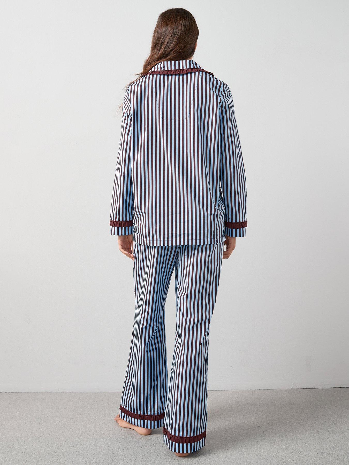 the-very-collection-contrast-collar-stripe-cotton-revere-pyjama-set-bluestillFront