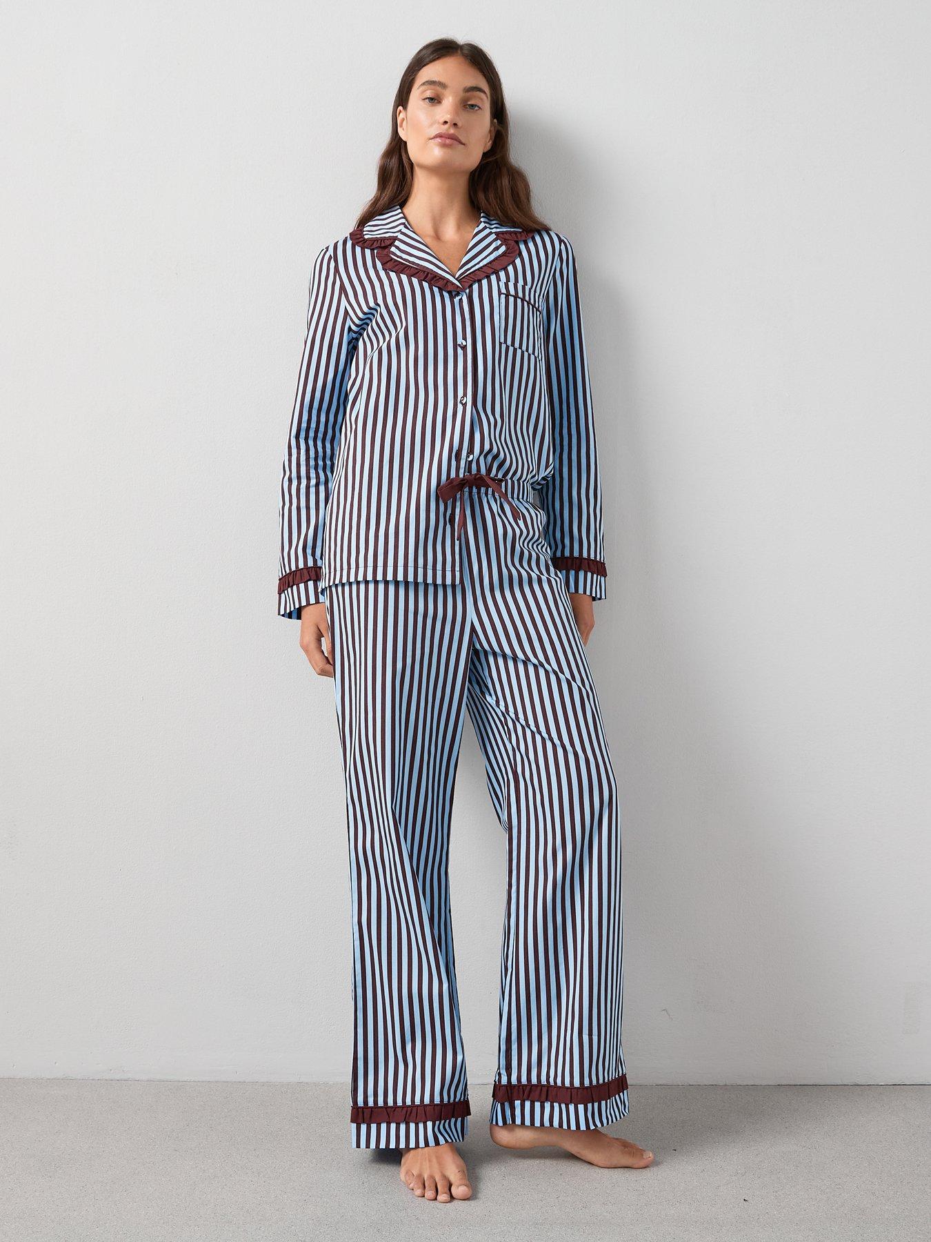 the-very-collection-contrast-collar-stripe-cotton-revere-pyjama-set-blueback