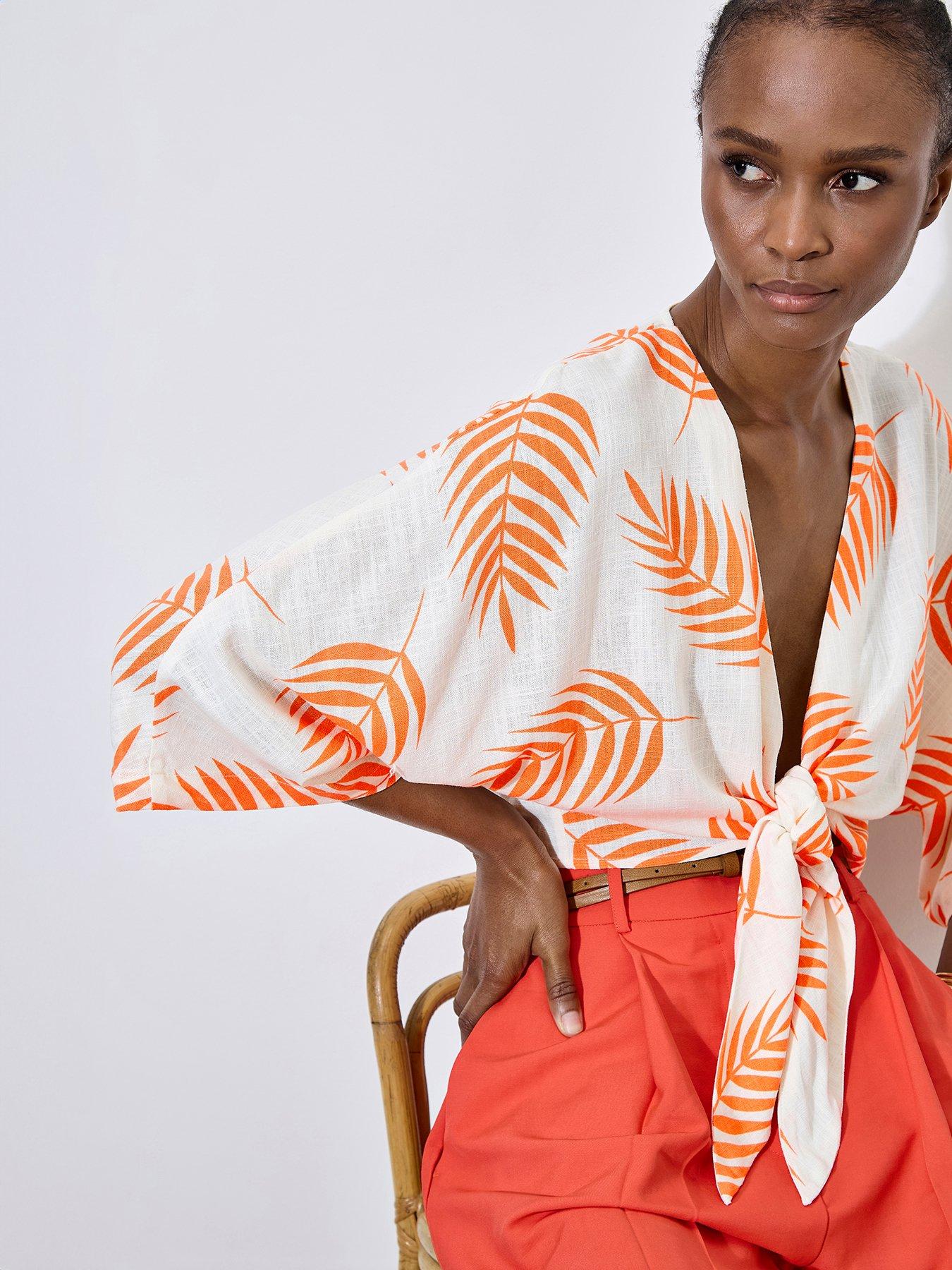 apricot-tropical-leaf-tie-hem-crop-top-creamdetail