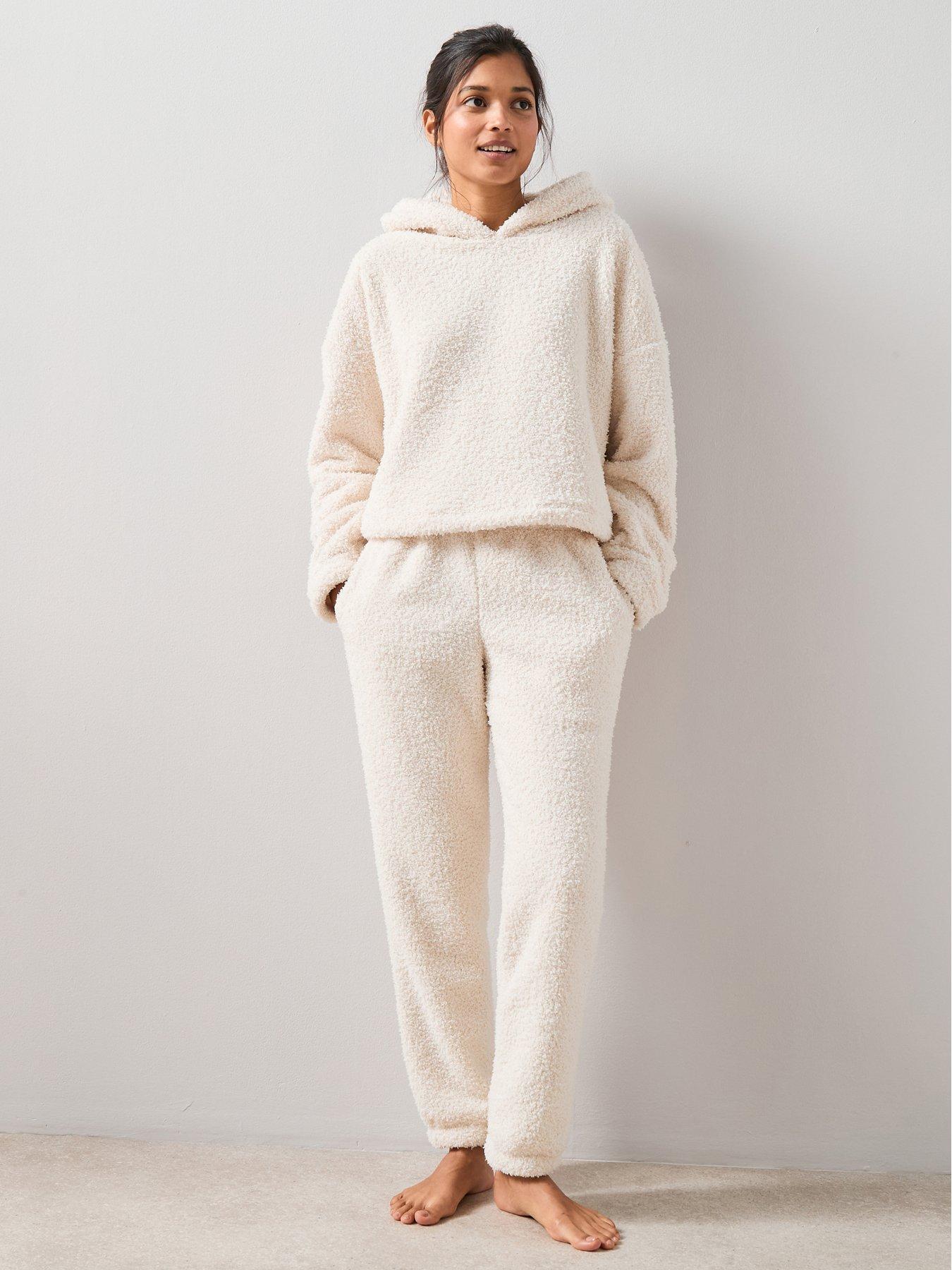 The Very Collection Borg Hoody And Jogger Set - Cream