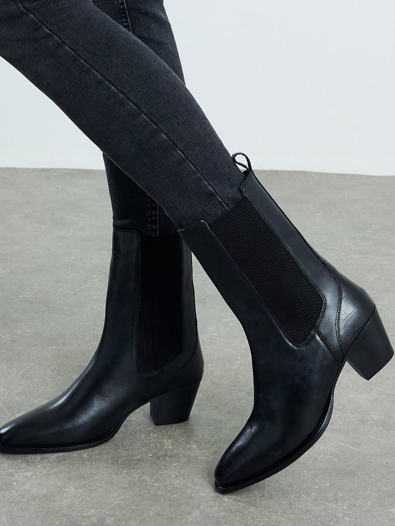 River Island Chelsea Western Boot - Black