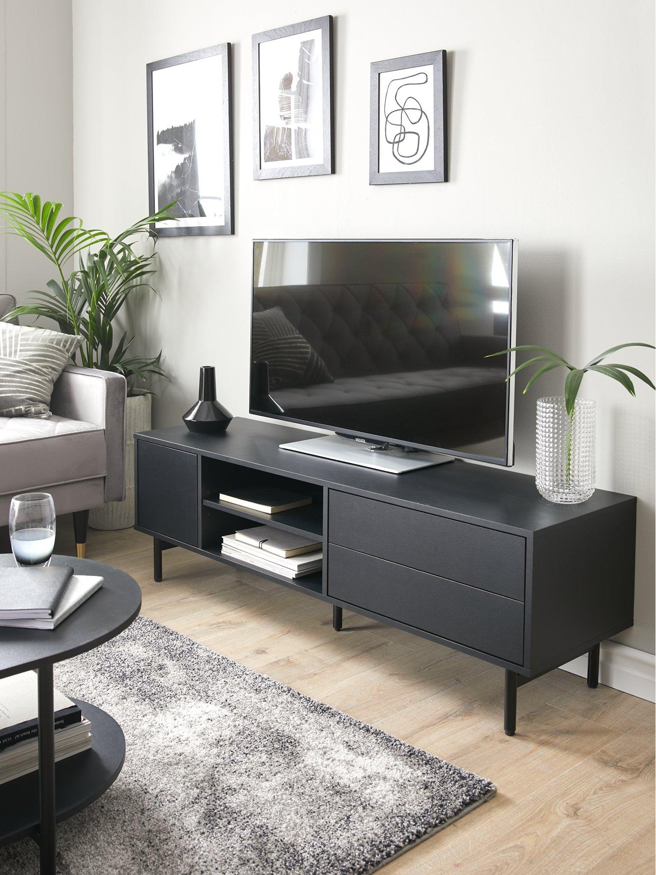 The Very Collection Hava Tv Unit Black - fits up To 65 inch TV - FSC® Certified