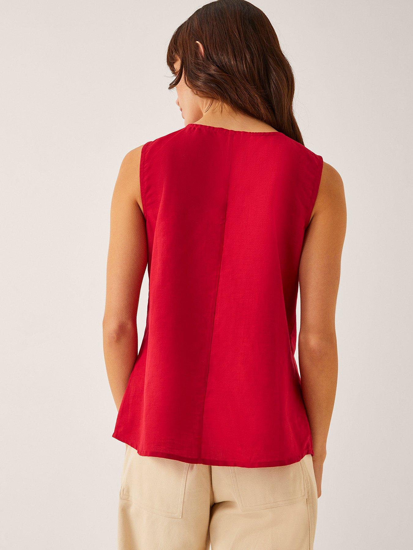 monsoon-monica-pleat-top-redstillFront
