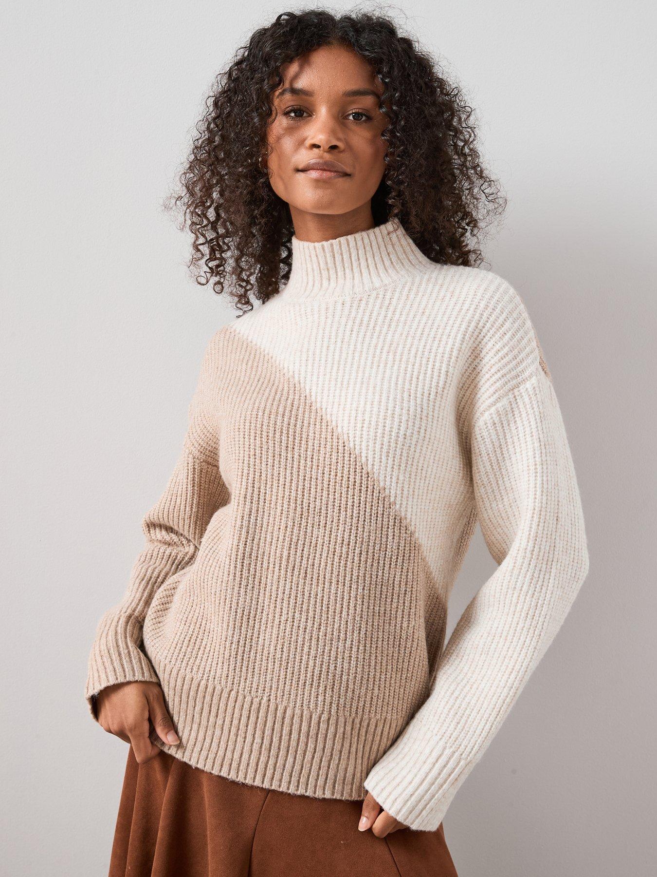 the-very-collection-funnel-neck-colour-block-jumper-with-wool-beige