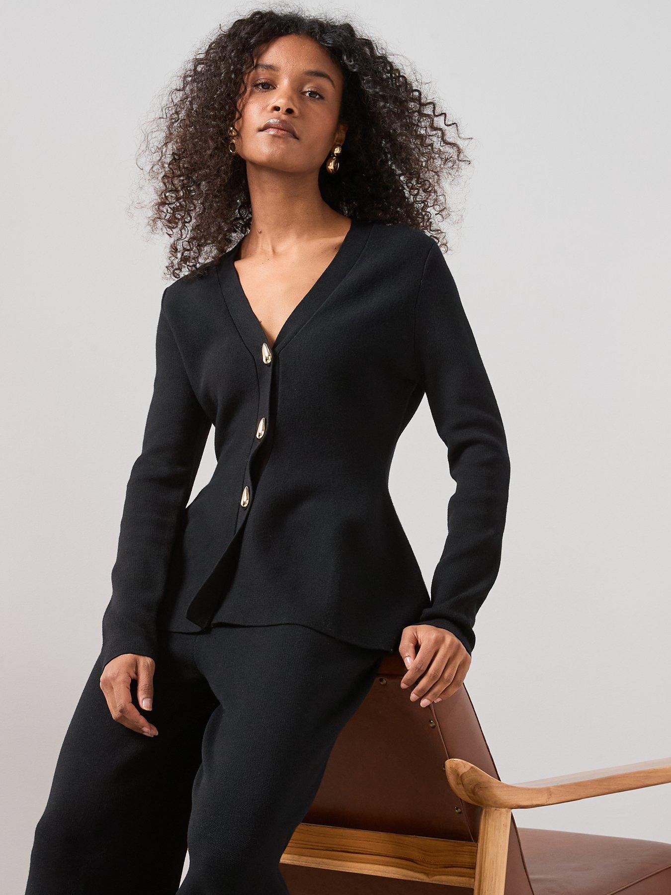 the-very-collection-button-detail-knitted-peplum-cardigan-coord-blackoutfit
