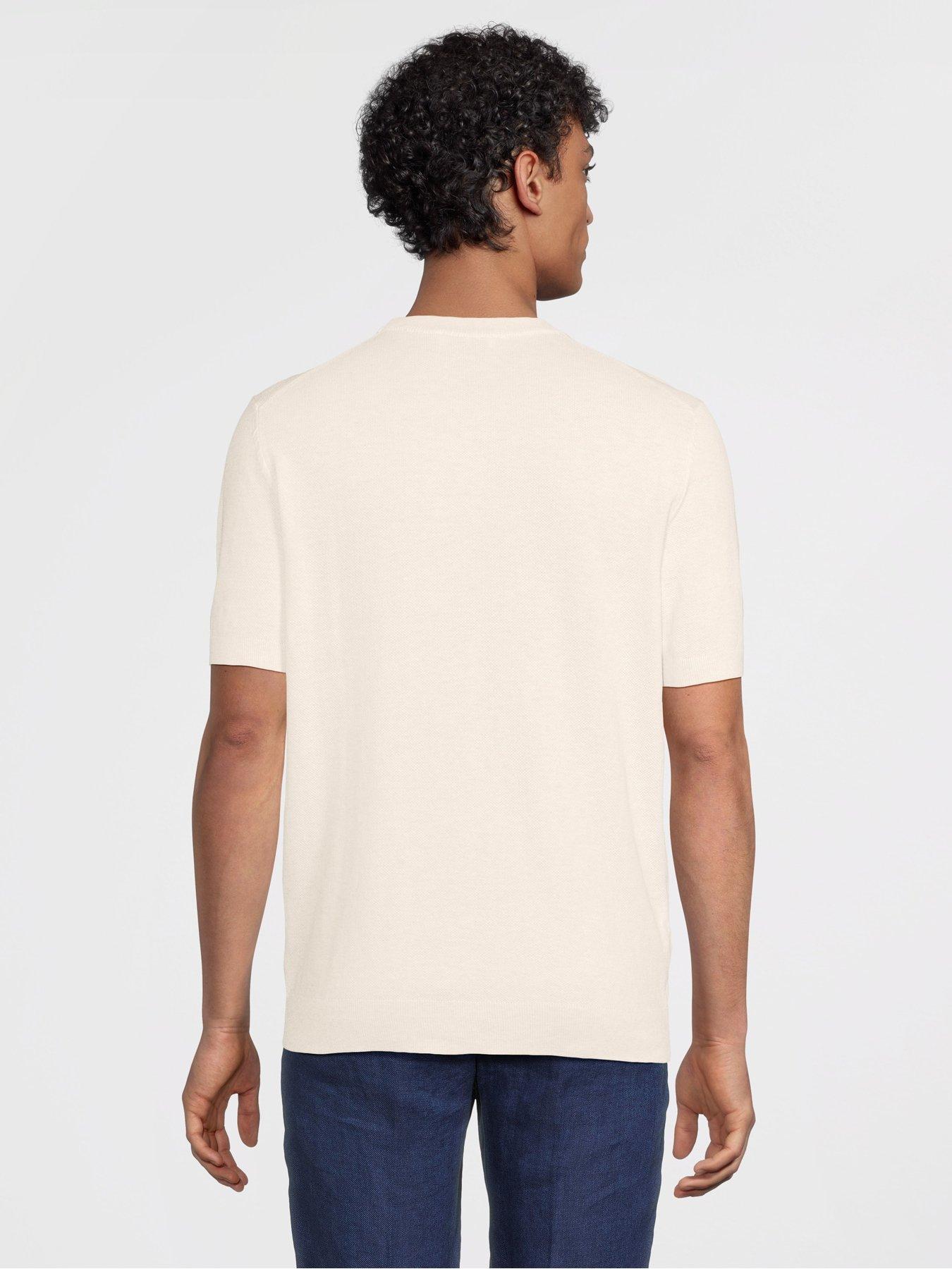 Image 2 of 5 of Mango Andrew Knitted T-Shirt - Light Beige