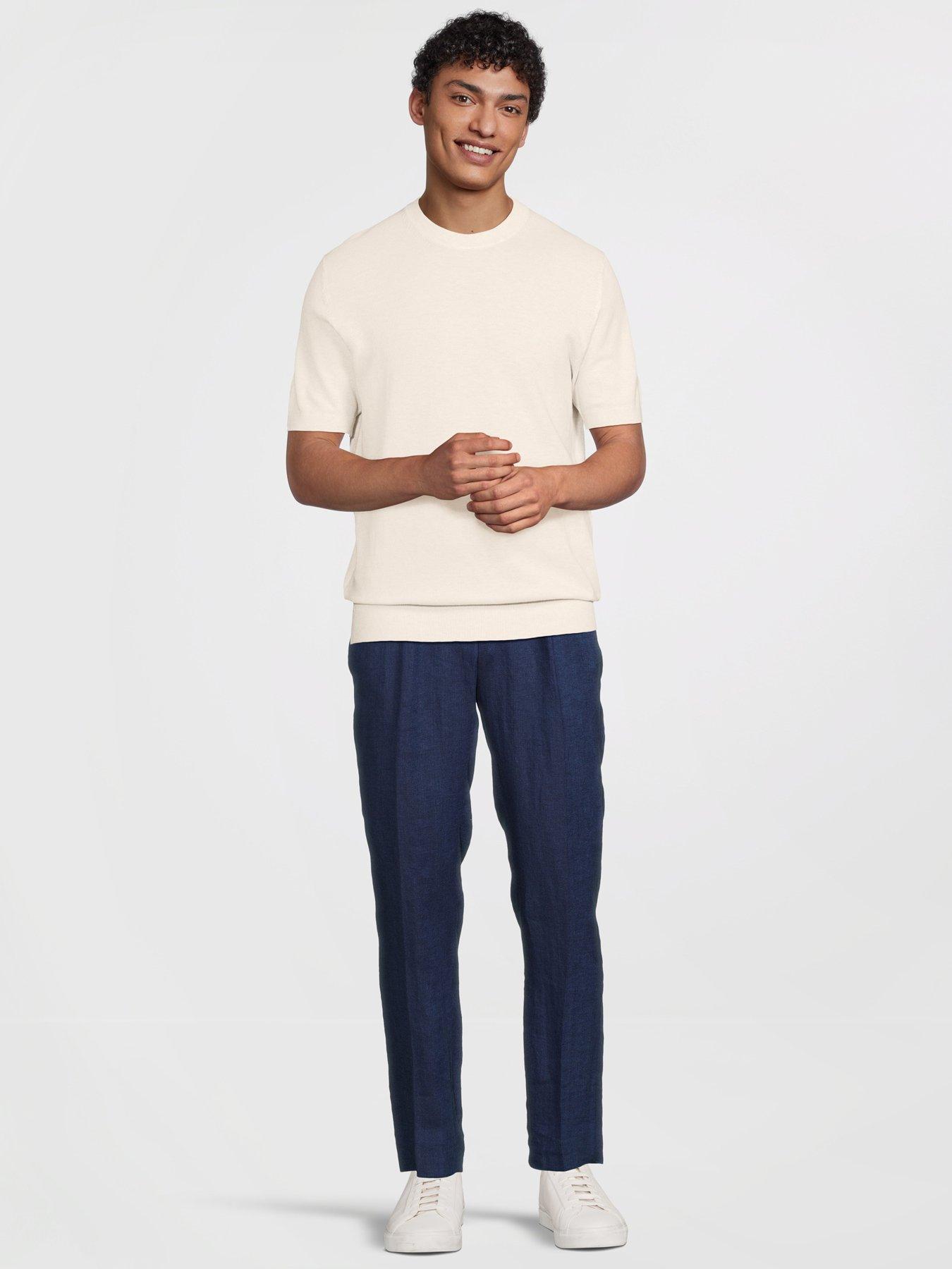 Image 3 of 5 of Mango Andrew Knitted T-Shirt - Light Beige