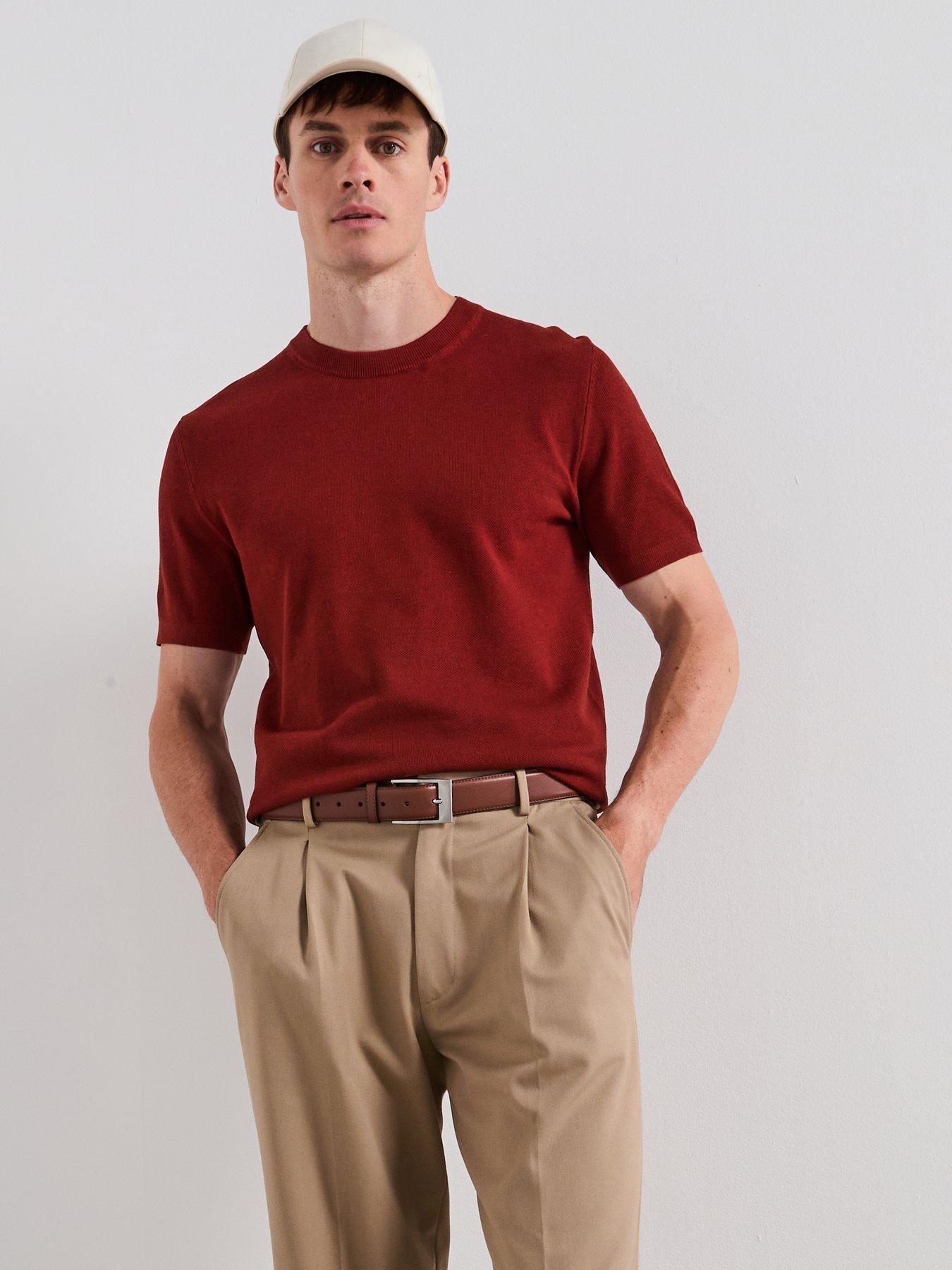 Image 5 of 6 of Mango Andrew Knitted T-Shirt - Orange