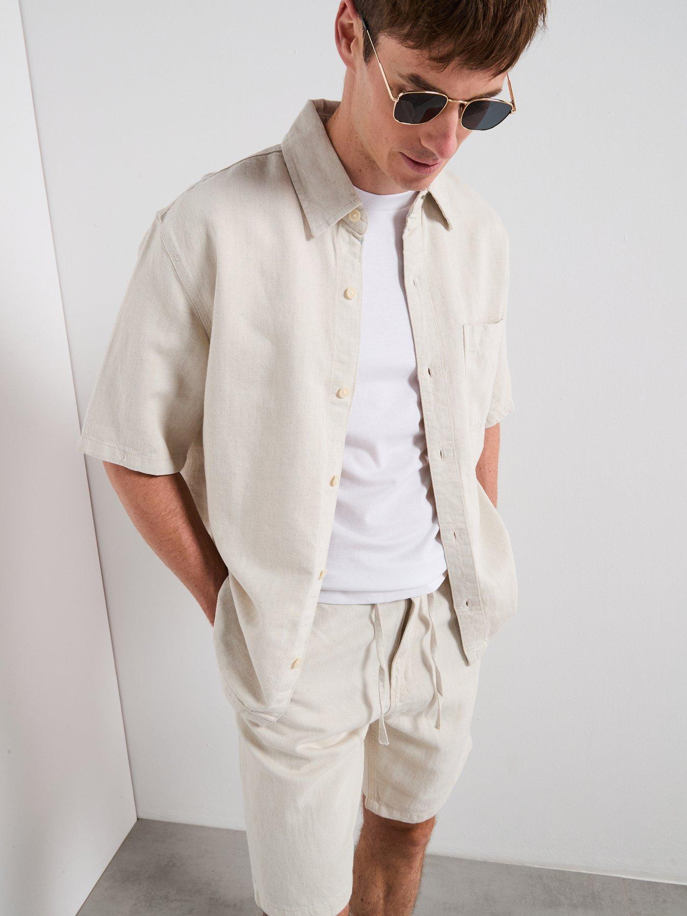 Mango Guido Short Sleeve Shirt - Light Beige