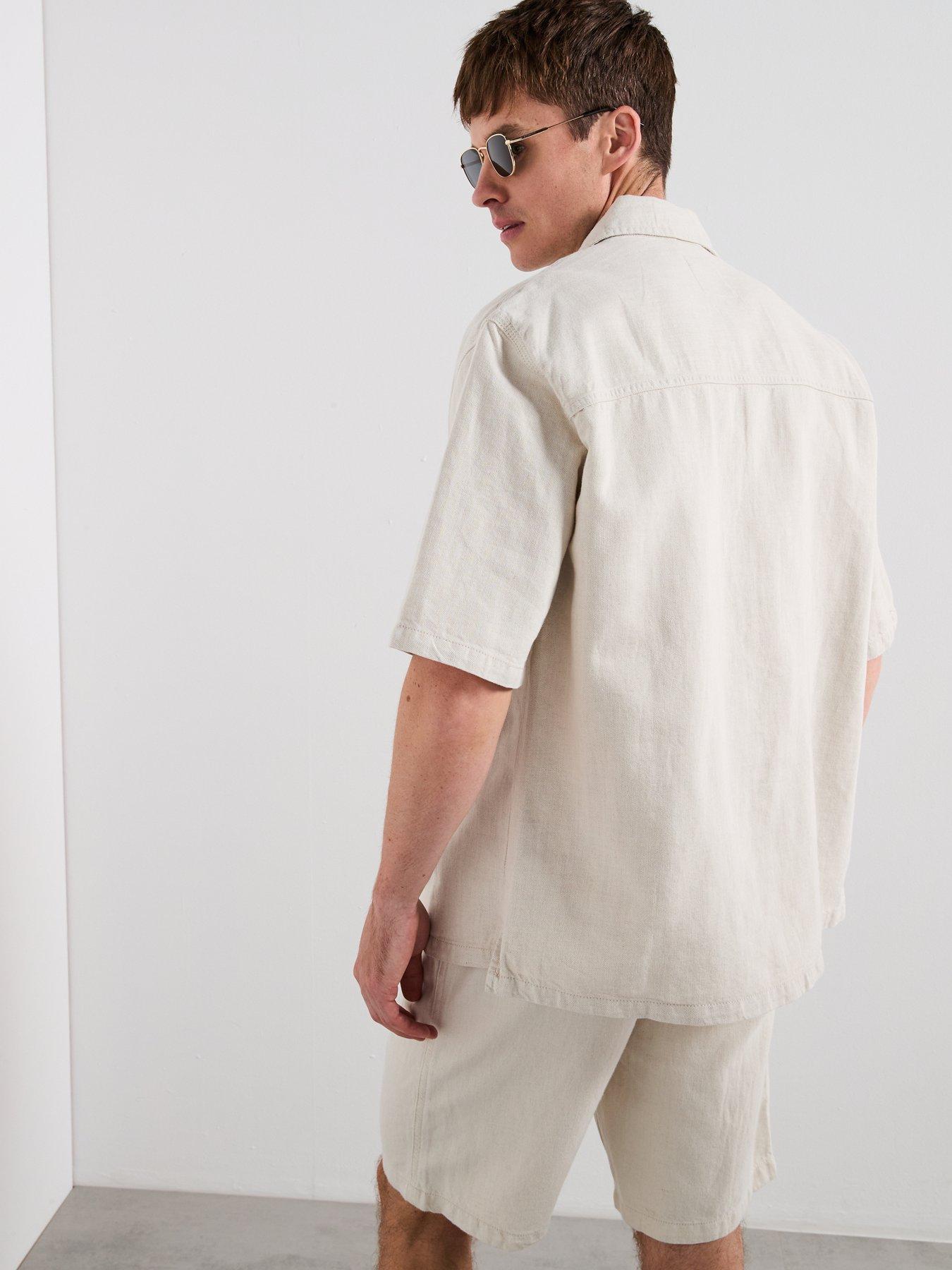 mango-guido-short-sleeve-shirt-light-beigestillFront