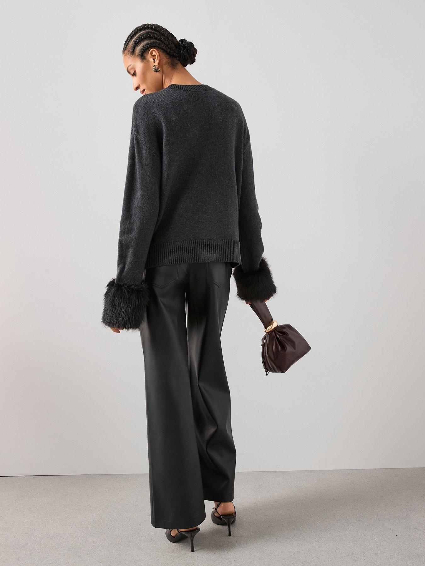 the-very-collection-crew-neck-detachable-fur-cuff-jumper-with-wool-greydetail