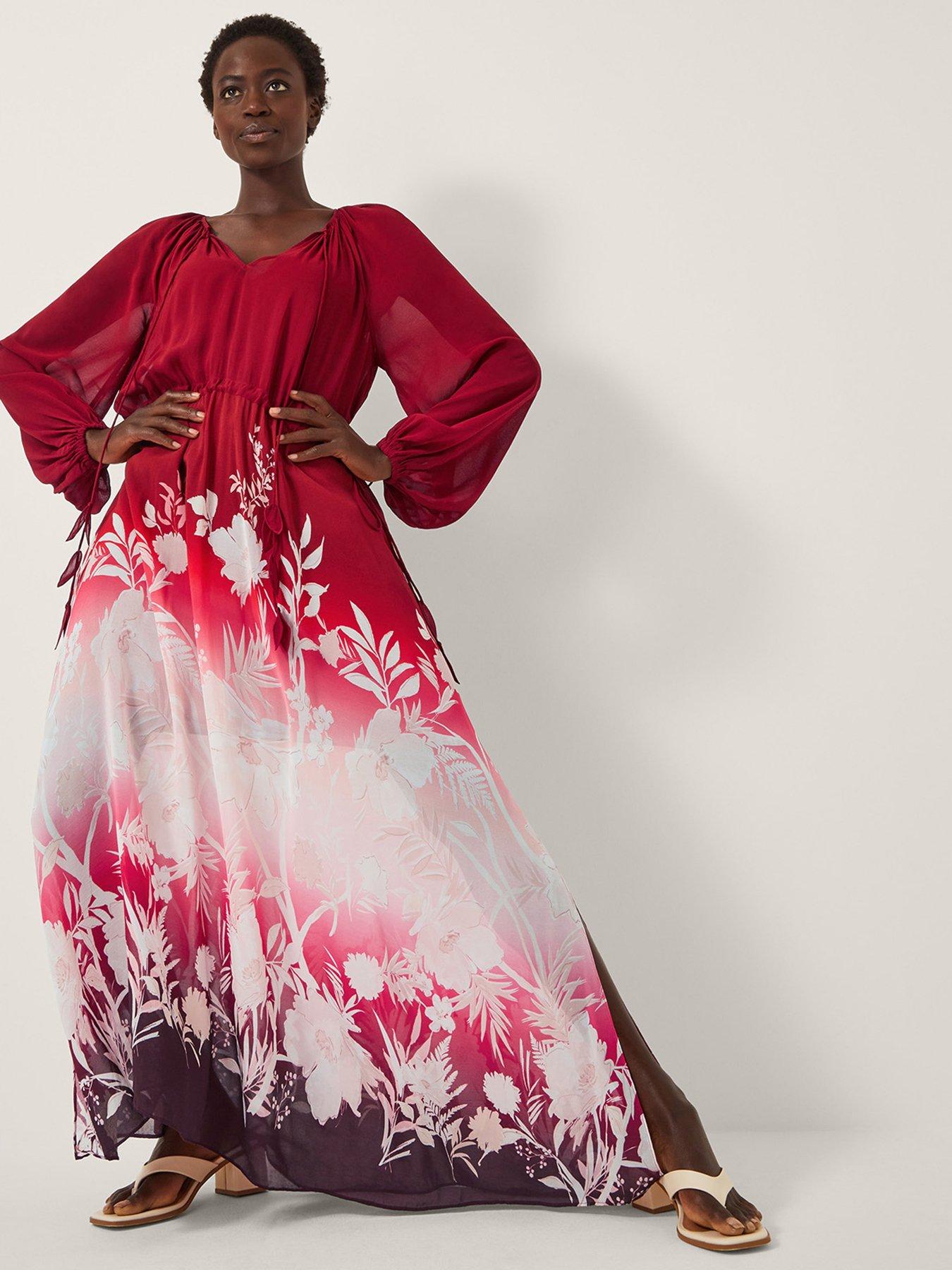 Monsoon Lilian Printed Dress - Red