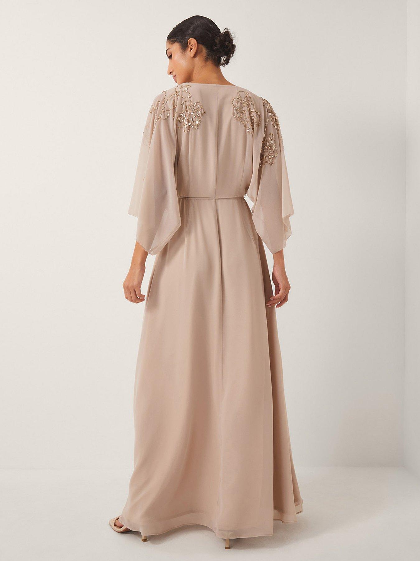 Image 2 of 5 of Monsoon Skyla Wrap Dress - Nude