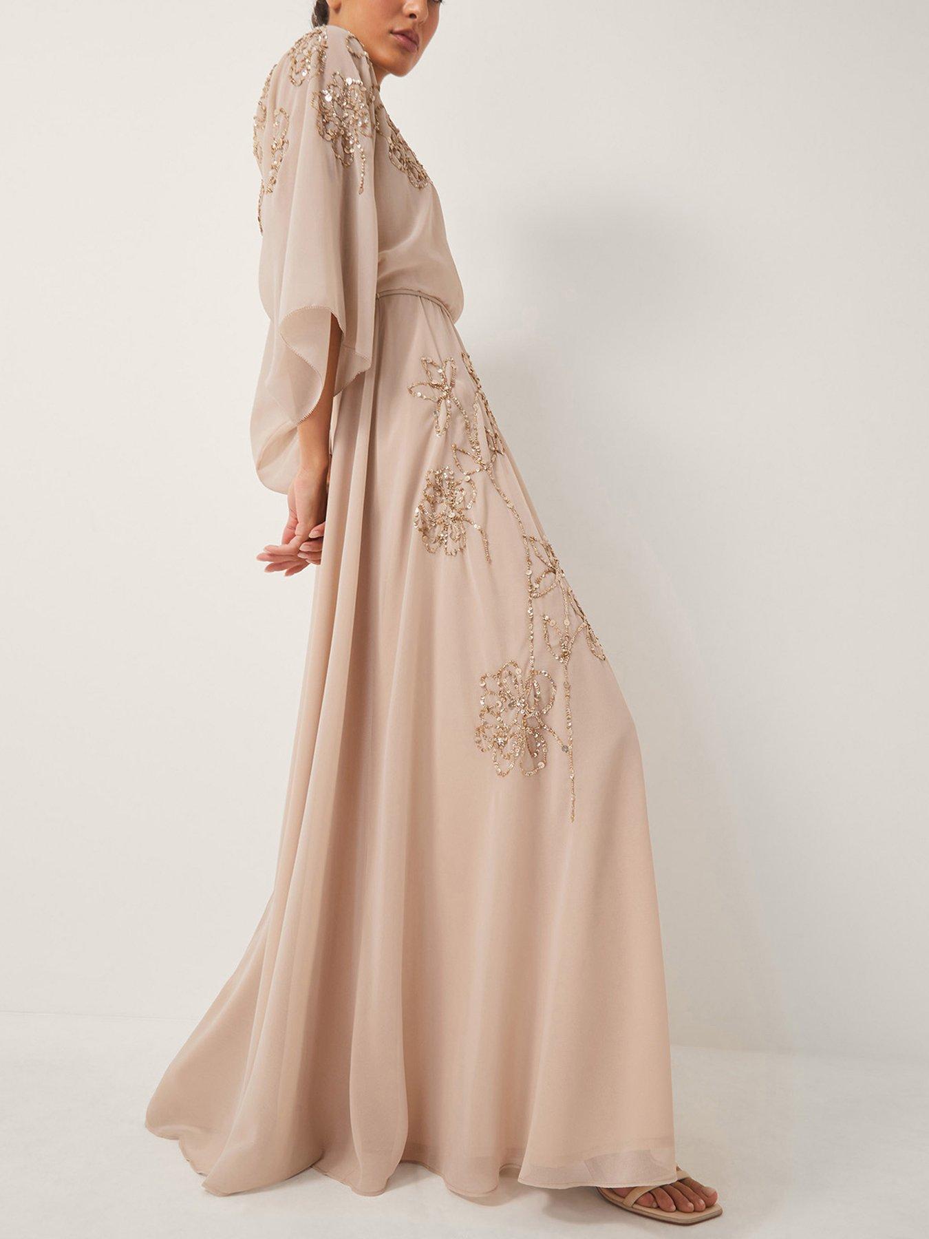 Image 4 of 5 of Monsoon Skyla Wrap Dress - Nude