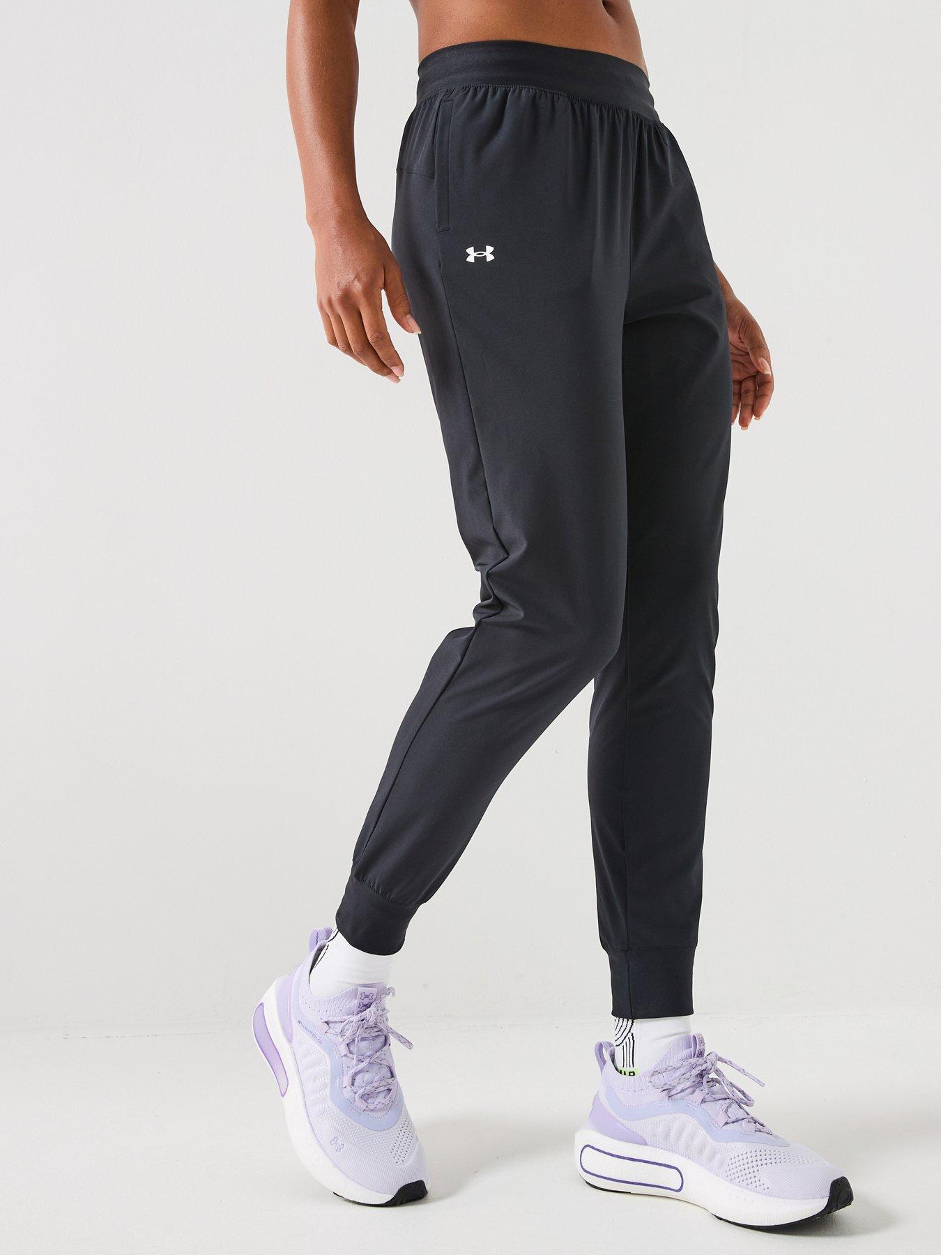 UNDER ARMOUR Womens Training Rival High Rise Woven Pants - Black