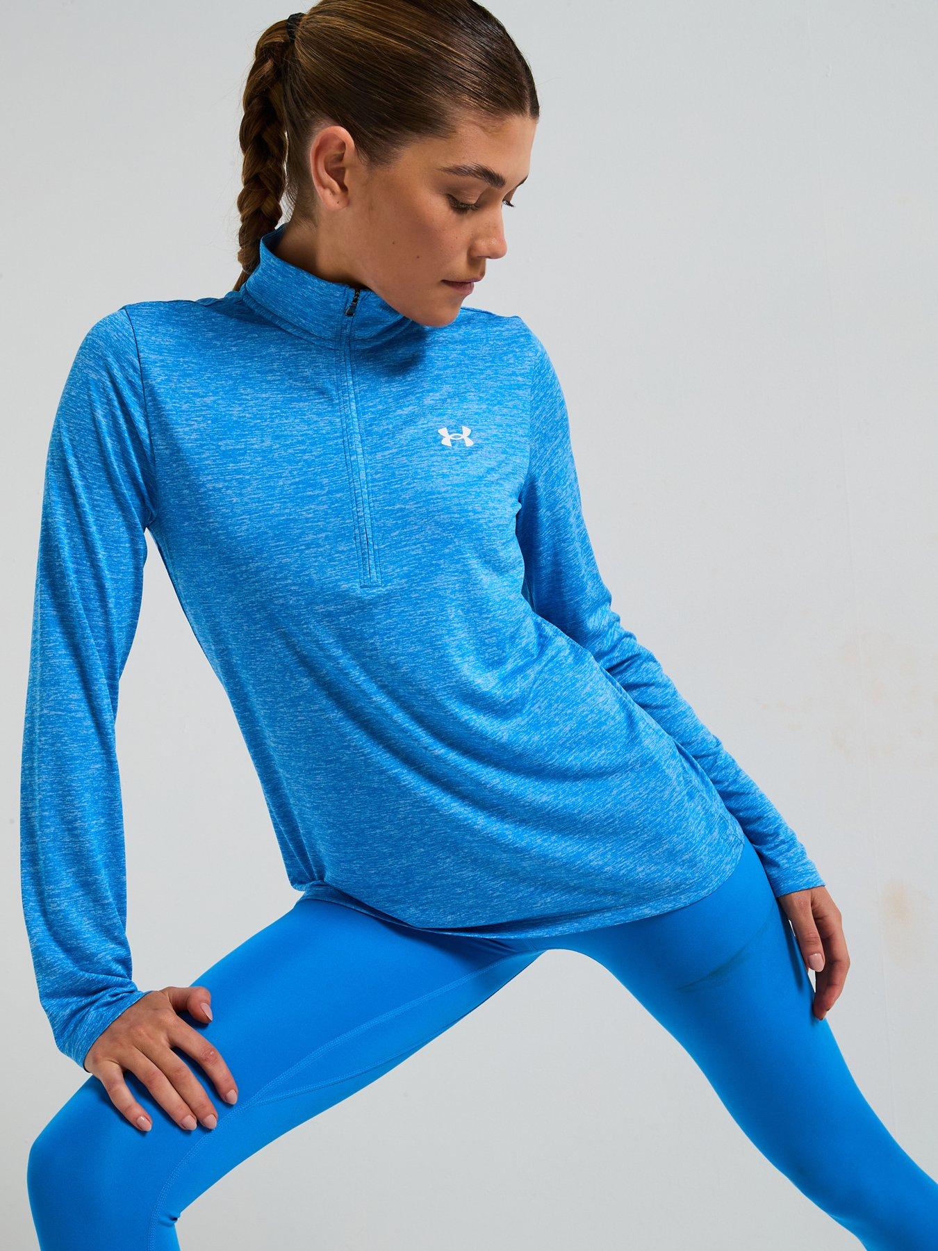 under-armour-womens-training-tech-twist-12-zip-top-blue