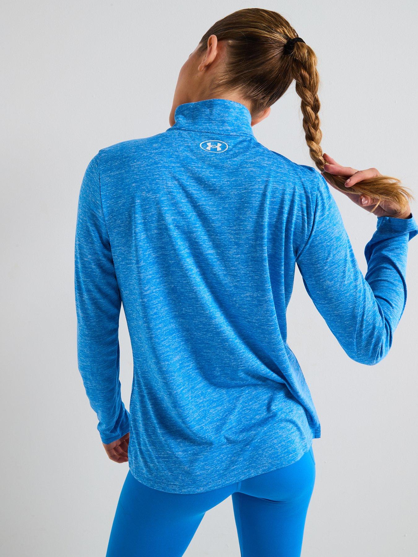 under-armour-womens-training-tech-twist-12-zip-top-bluestillFront