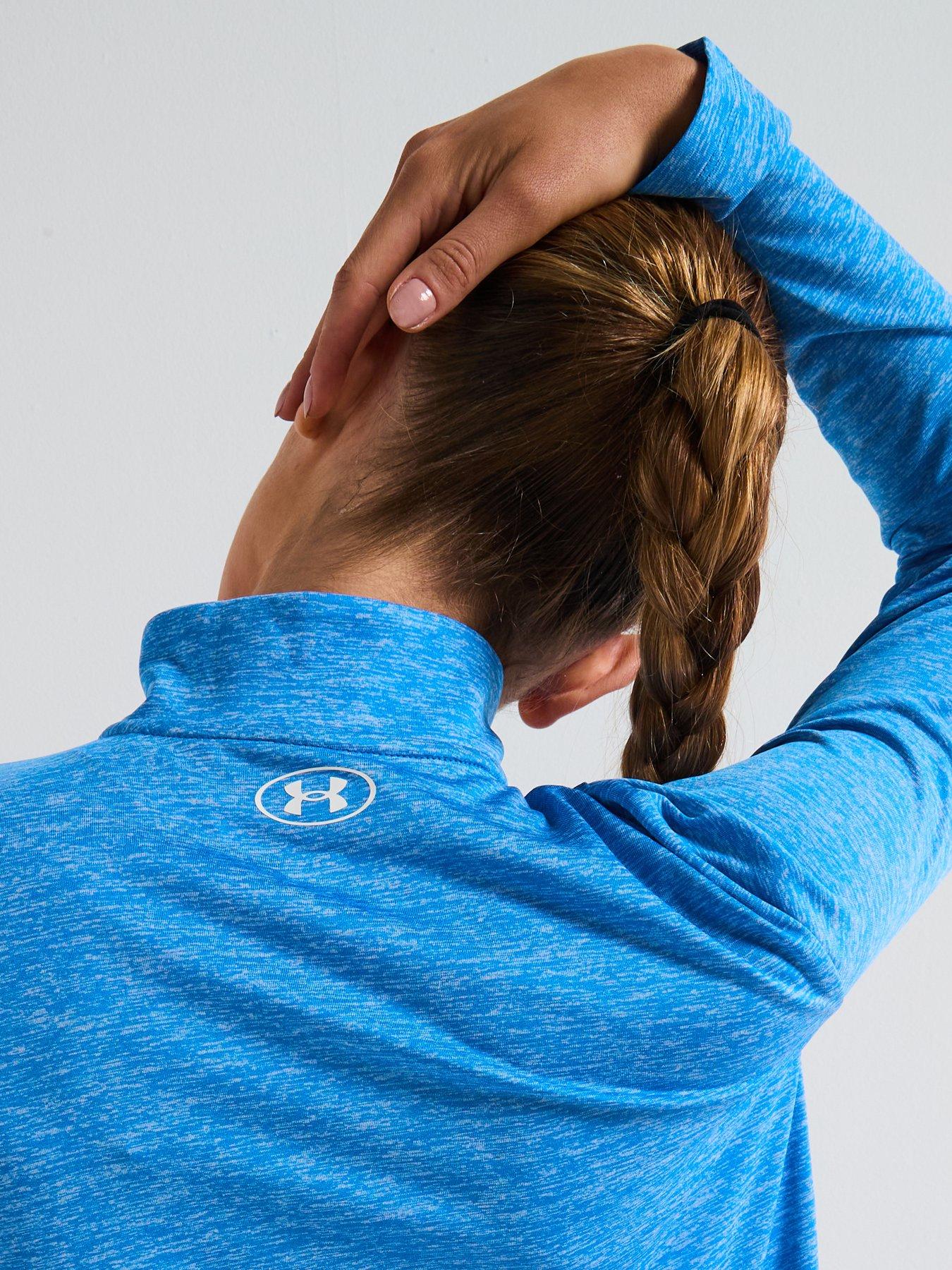under-armour-womens-training-tech-twist-12-zip-top-blueoutfit