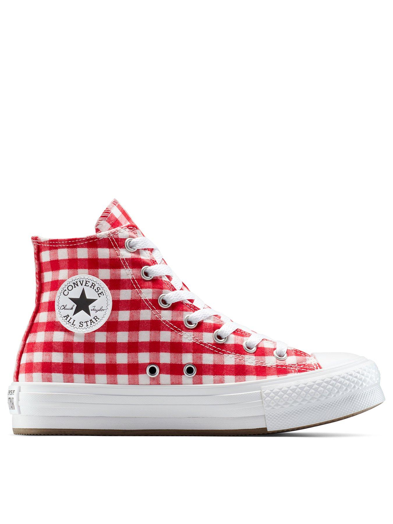 Converse Juniors Chuck Taylor All Star Eva Lift Hi - Red Gingham