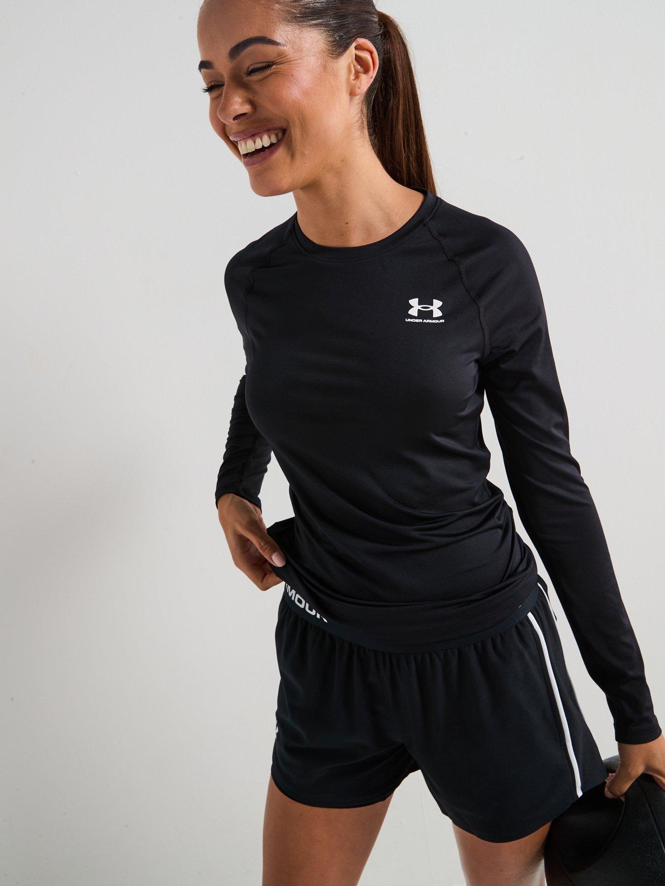 UNDER ARMOUR Womens Training Heatgear Authentics Comp Long Sleeve Top - Black