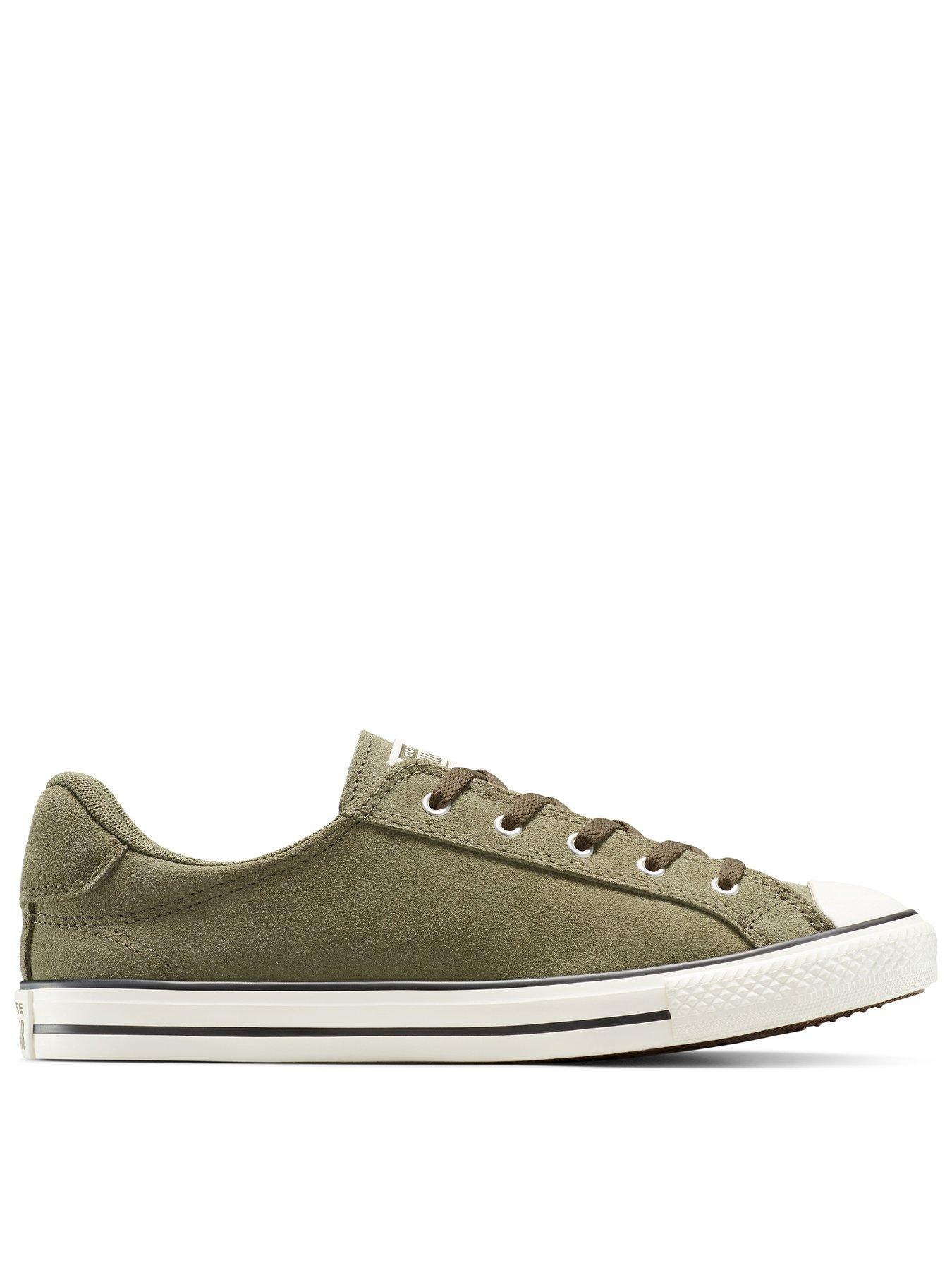 Converse Womens Chuck Taylor All Star Dainty Lucky Suede Low Top - Green