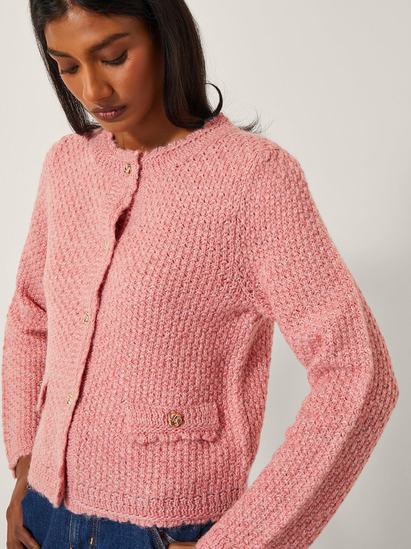 Monsoon Suki Stitch Cardigan - Pink