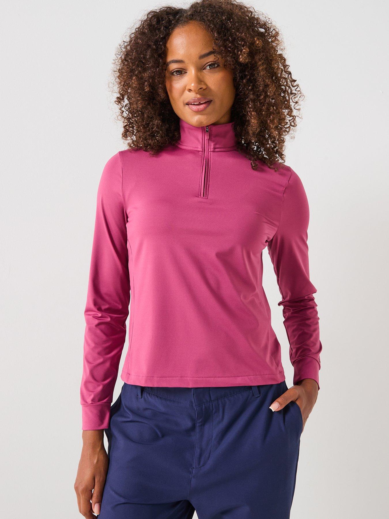 under-armour-womens-golf-drive-14-zip-top-burgundydetail