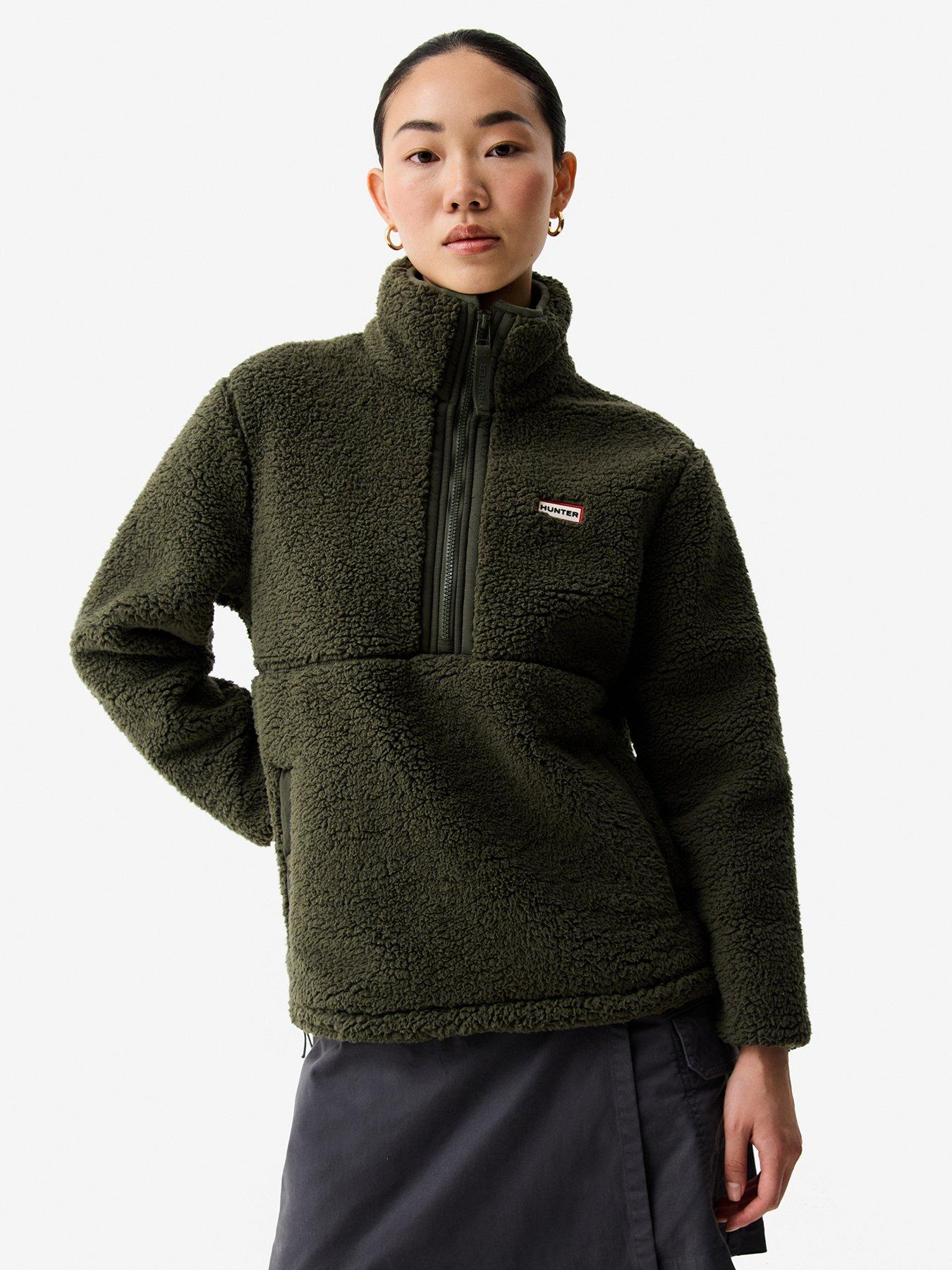 Hunter Tiorga 1/4 Zip Borg Fleece - Khaki