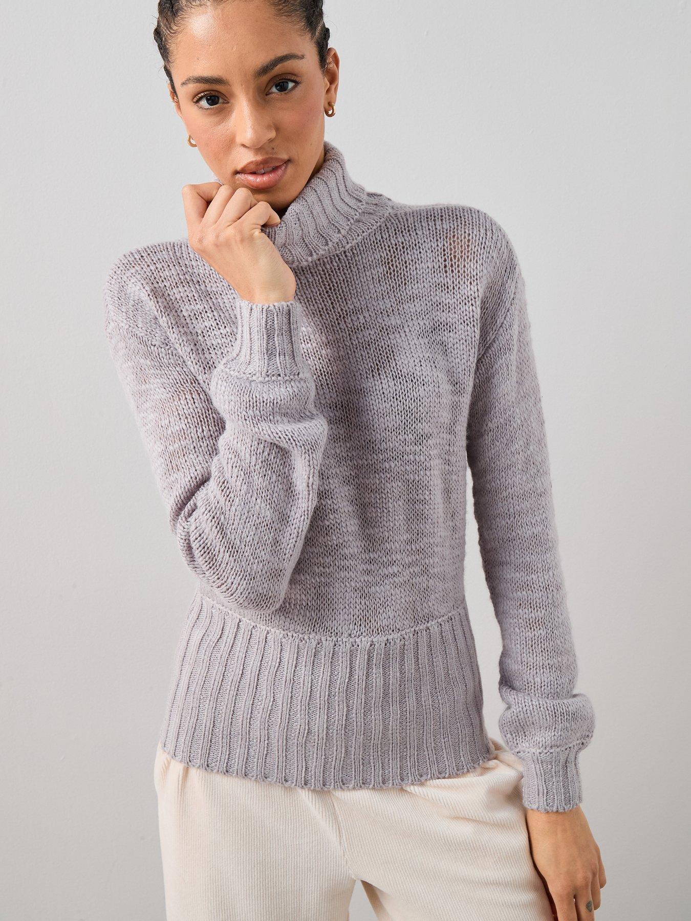 the-very-collection-roll-neck-cinched-waist-jumper-with-woolnbsp--lilac
