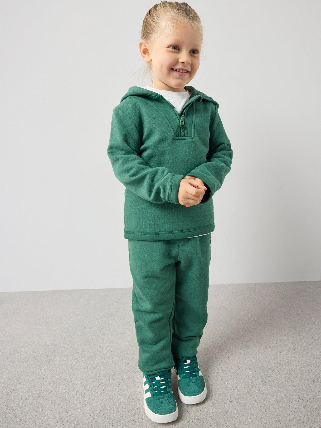 Image 3 of 6 of The Very Collection Boys 3 Piece Soft Hoodie Joggers And T-shirt Set - Green