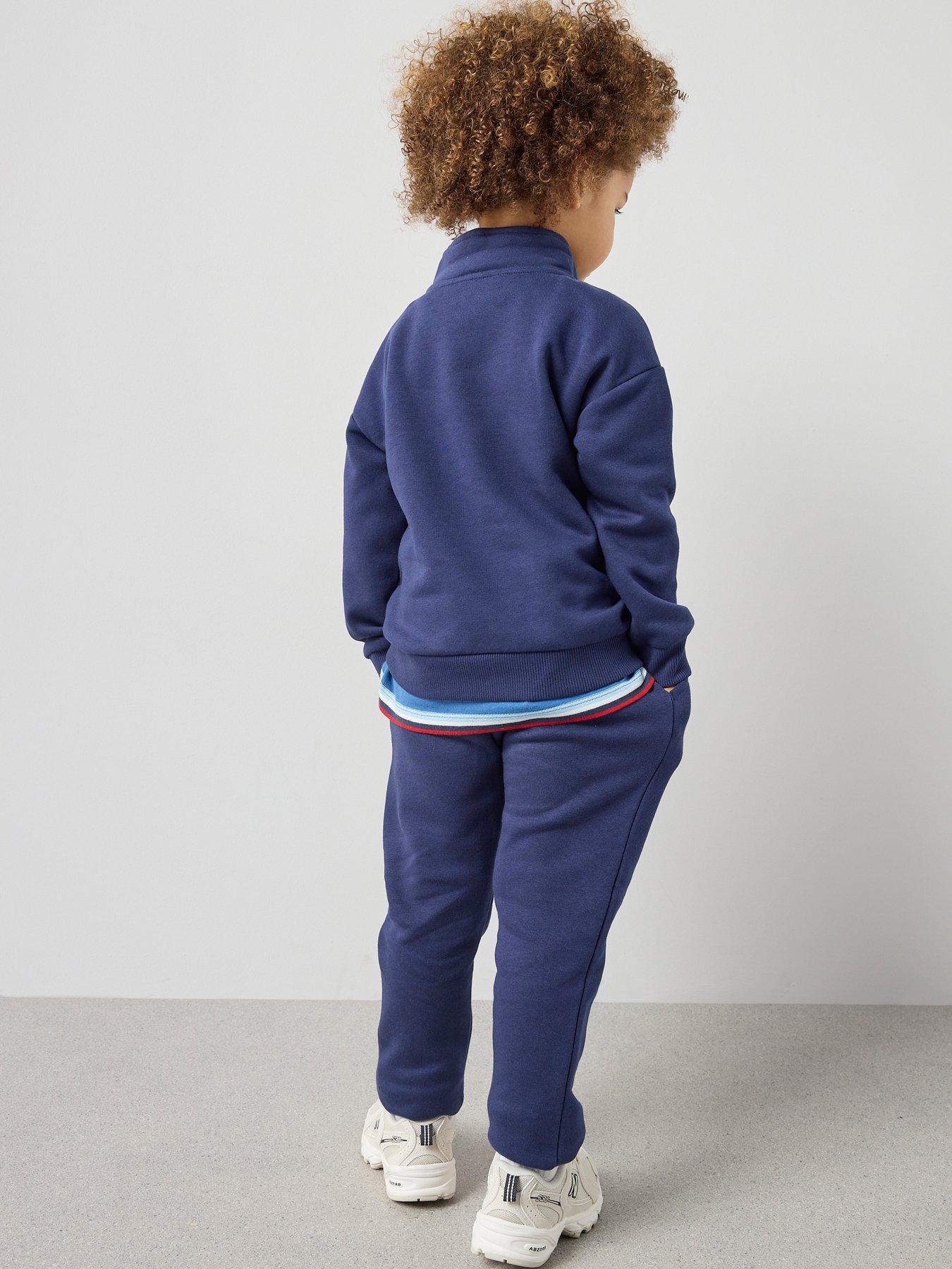Image 2 of 6 of The Very Collection Boys Smart Zip Up Pocket Detail Top And Trousers Set - Blue