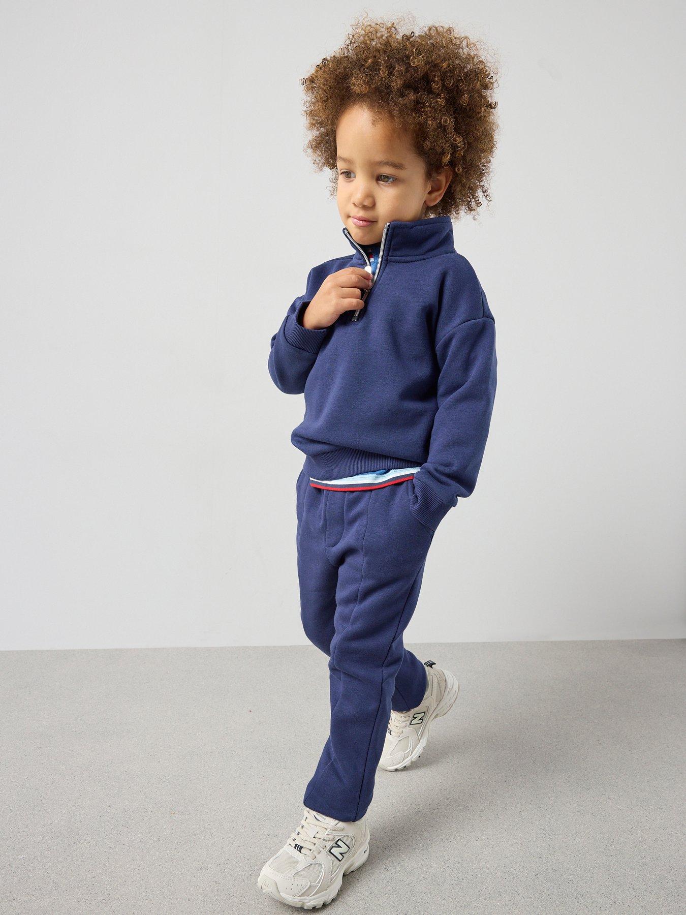 Image 3 of 6 of The Very Collection Boys Smart Zip Up Pocket Detail Top And Trousers Set - Blue