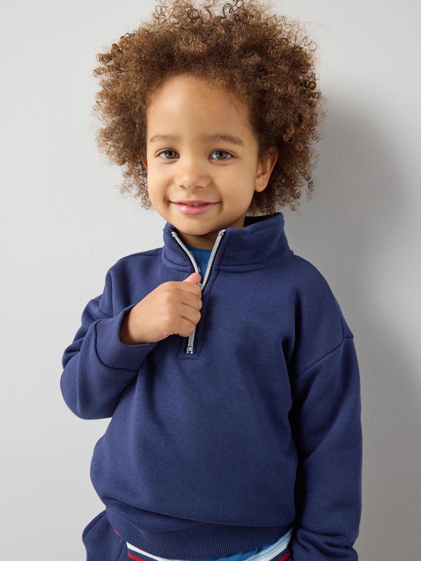 Image 4 of 6 of The Very Collection Boys Smart Zip Up Pocket Detail Top And Trousers Set - Blue