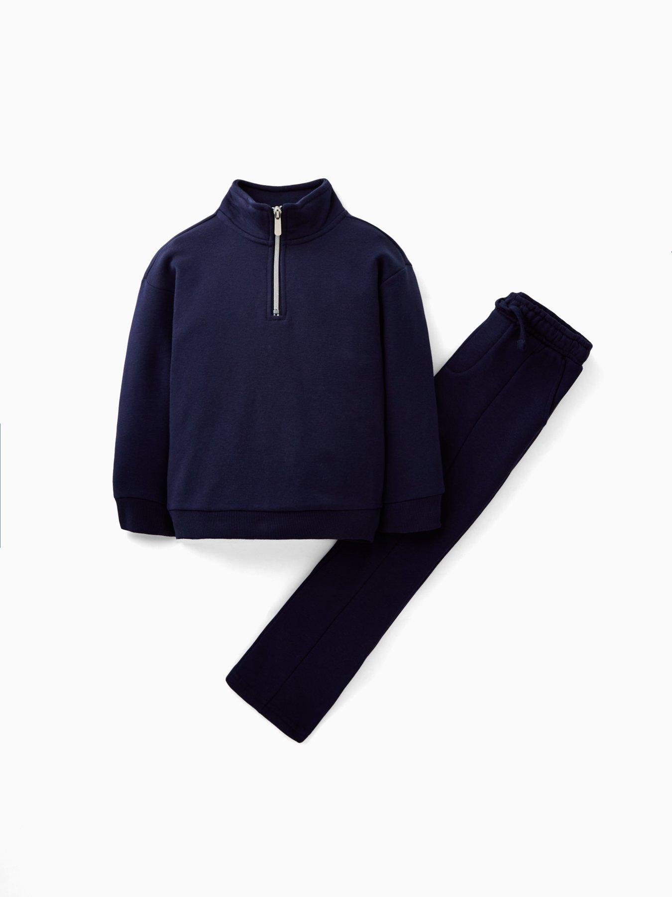 Image 6 of 6 of The Very Collection Boys Smart Zip Up Pocket Detail Top And Trousers Set - Blue