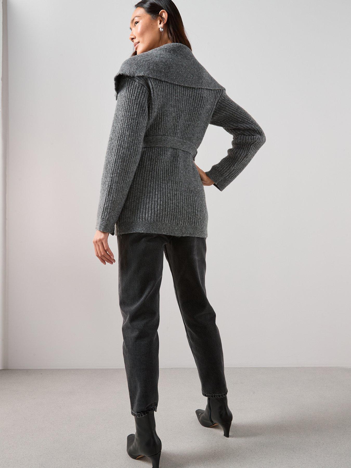 the-very-collection-oversized-collar-belted-longline-cardigan-greystillFront