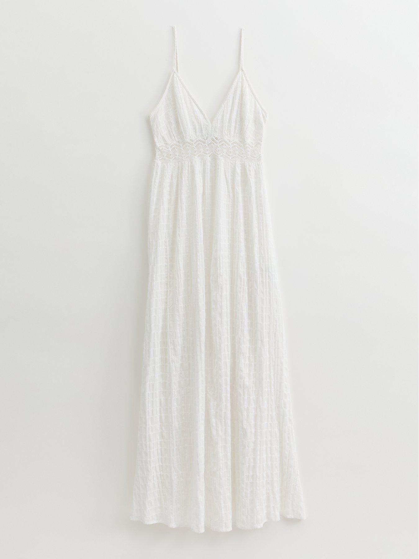 Image 5 of 5 of New Look White Lace Insert Maxi Dress