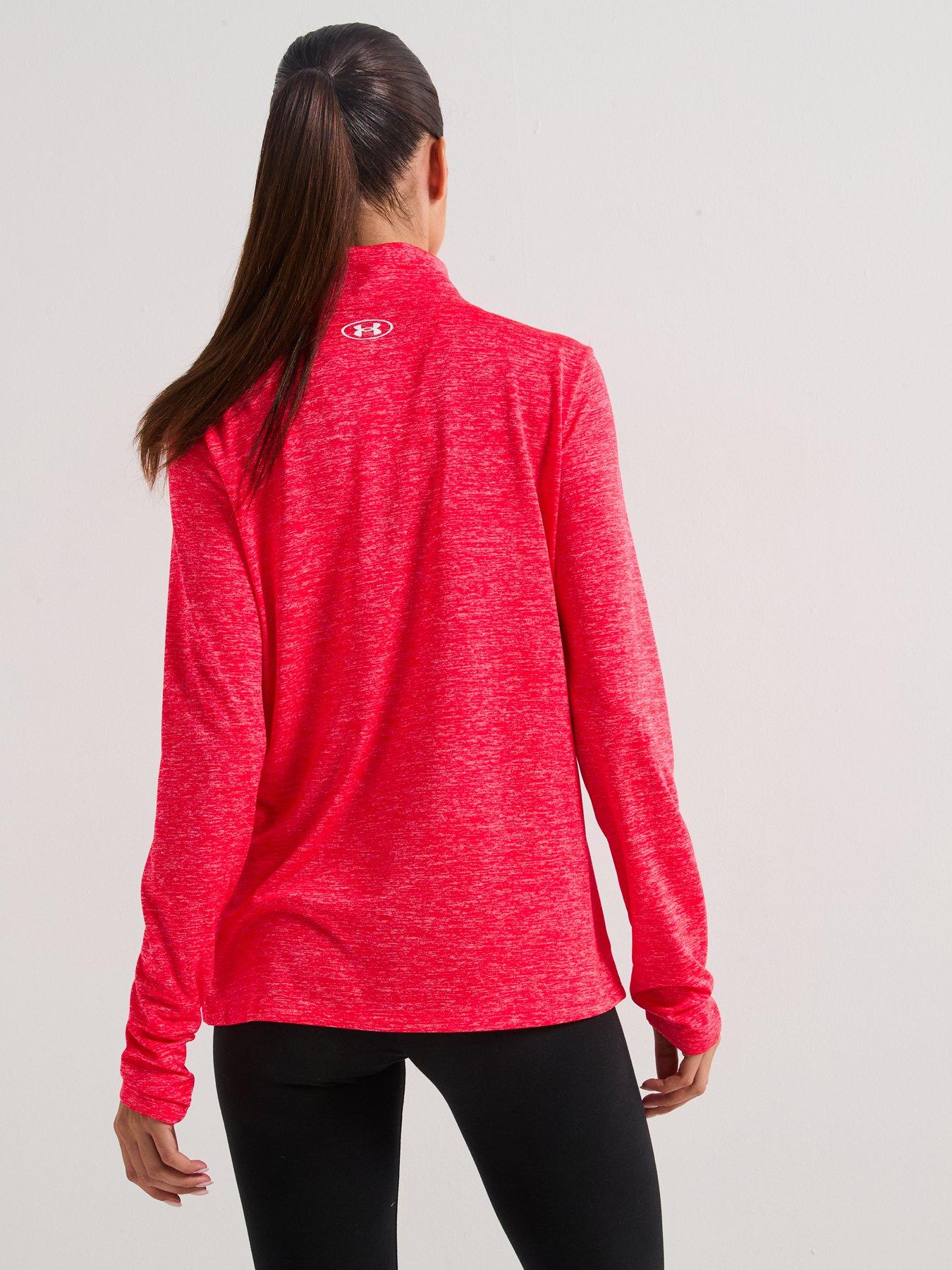 under-armour-womens-training-tech-twist-12-zip-top-redstillFront