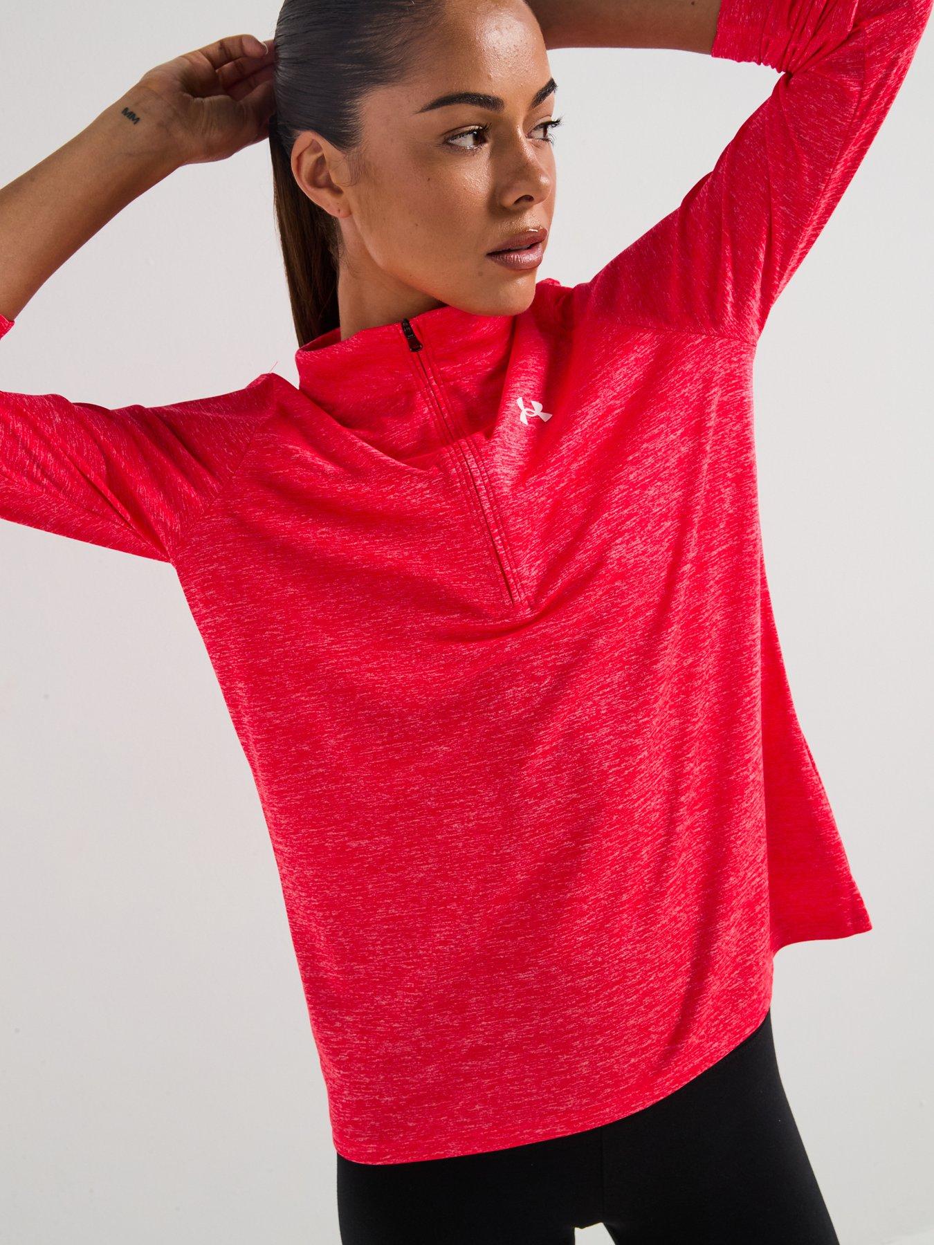 under-armour-womens-training-tech-twist-12-zip-top-redoutfit