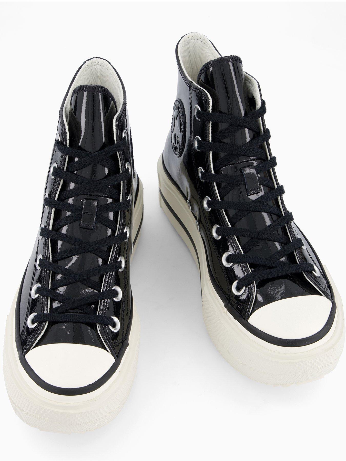 Image 3 of 7 of Converse Womens Chuck Taylor All Star Lift Double Stack Platform Patent Leather High Top - Black