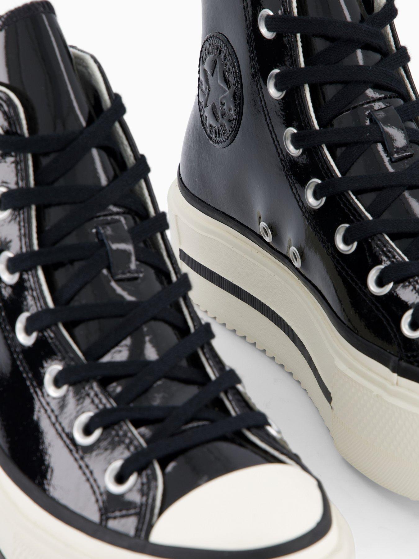 Image 5 of 7 of Converse Womens Chuck Taylor All Star Lift Double Stack Platform Patent Leather High Top - Black