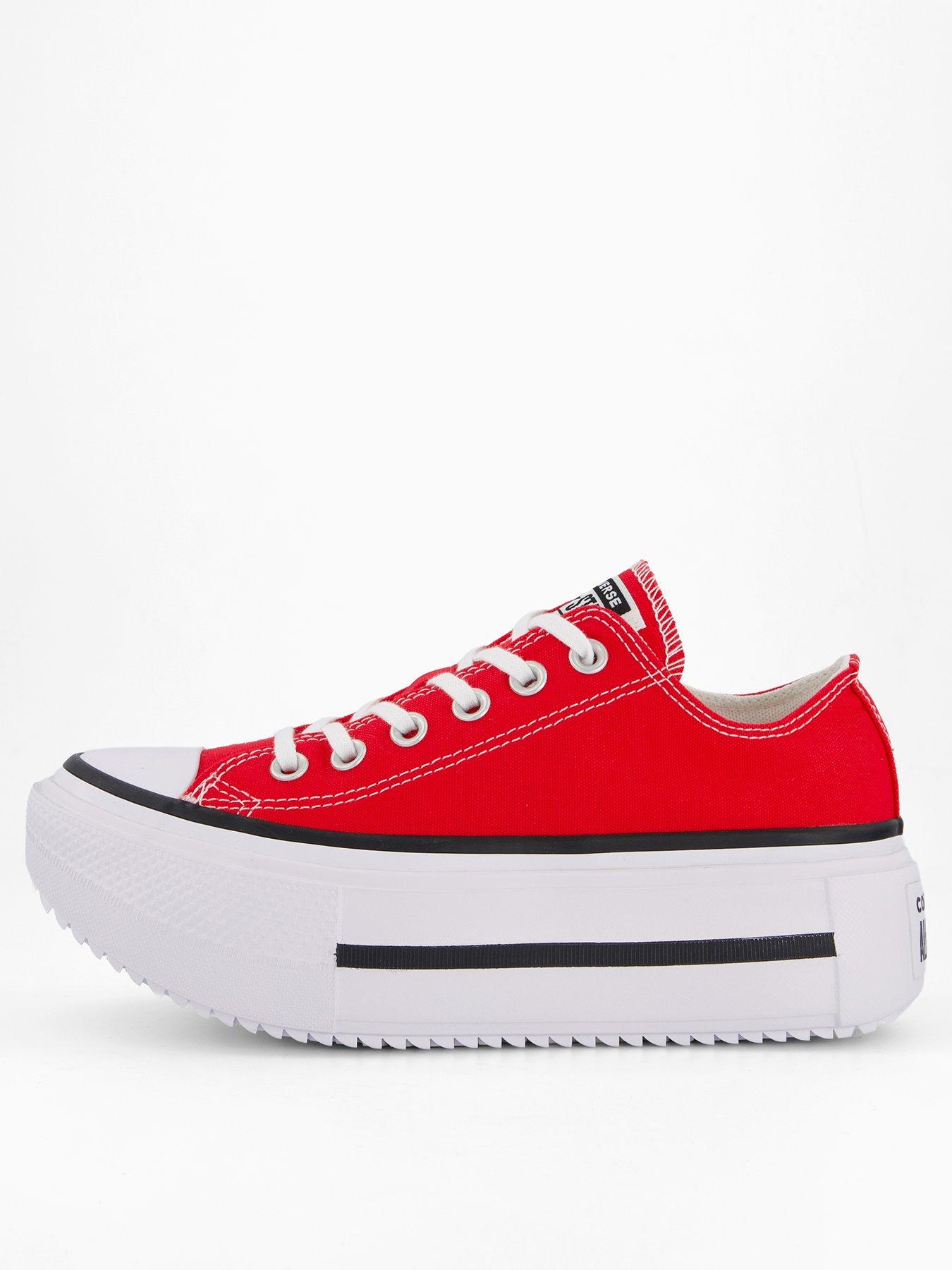 Converse Womens Chuck Taylor All Star Lift Double Stack Platform Low Top - Red
