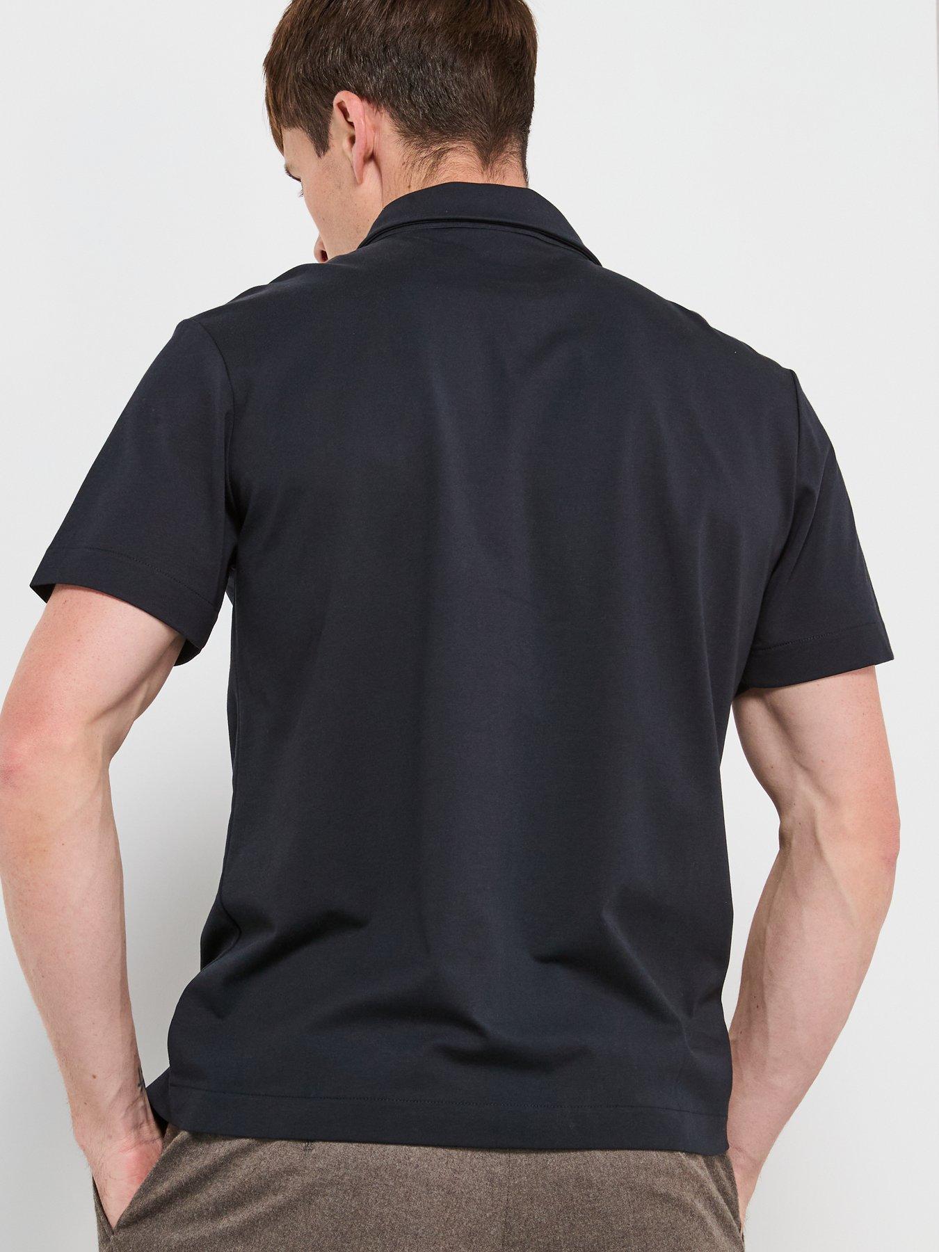 mango-carle-zip-neck-short-sleeve-polo-shirt-navystillFront