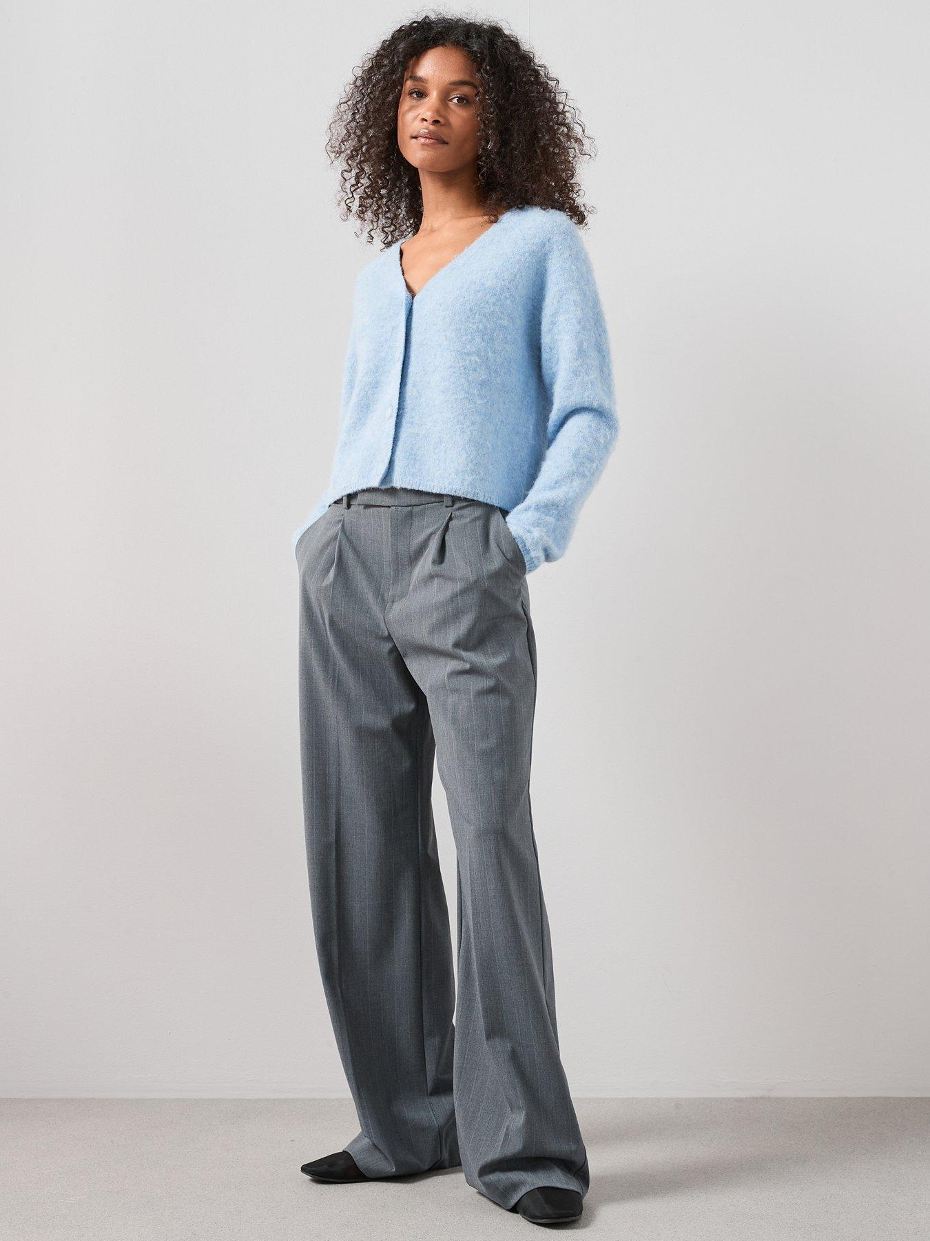 the-very-collection-fluffy-v-neck-covered-button-cardigan-blueback