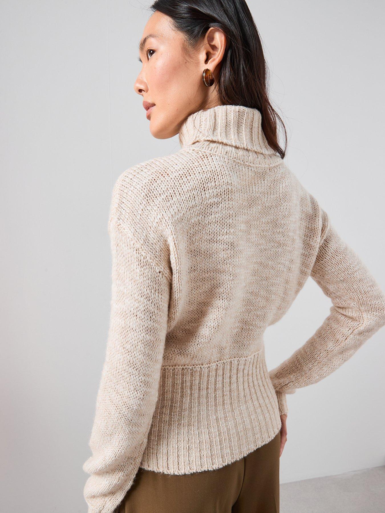 the-very-collection-roll-neck-cinched-waist-jumper-with-woolnbsp--naturalstillFront