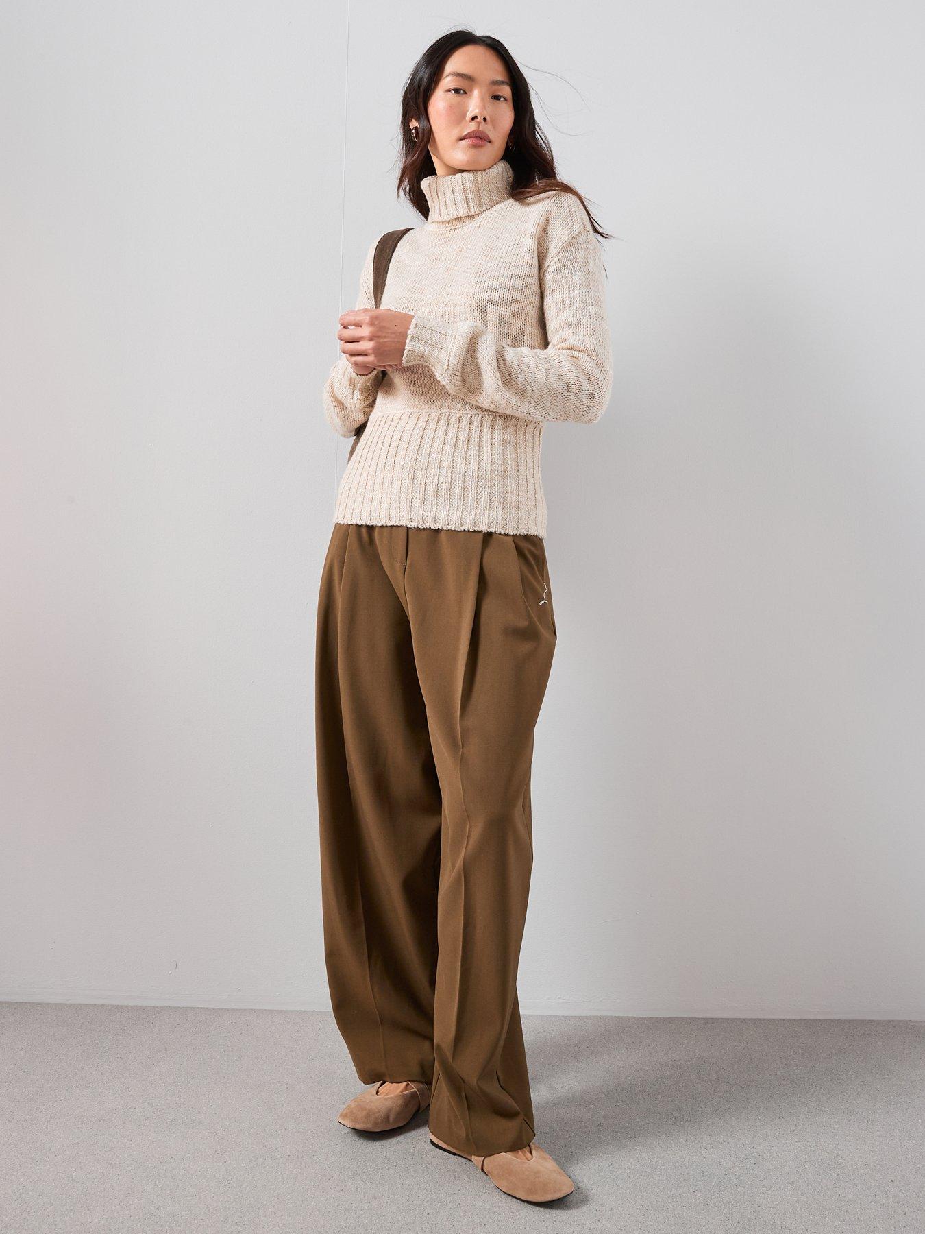 the-very-collection-roll-neck-cinched-waist-jumper-with-woolnbsp--naturalback