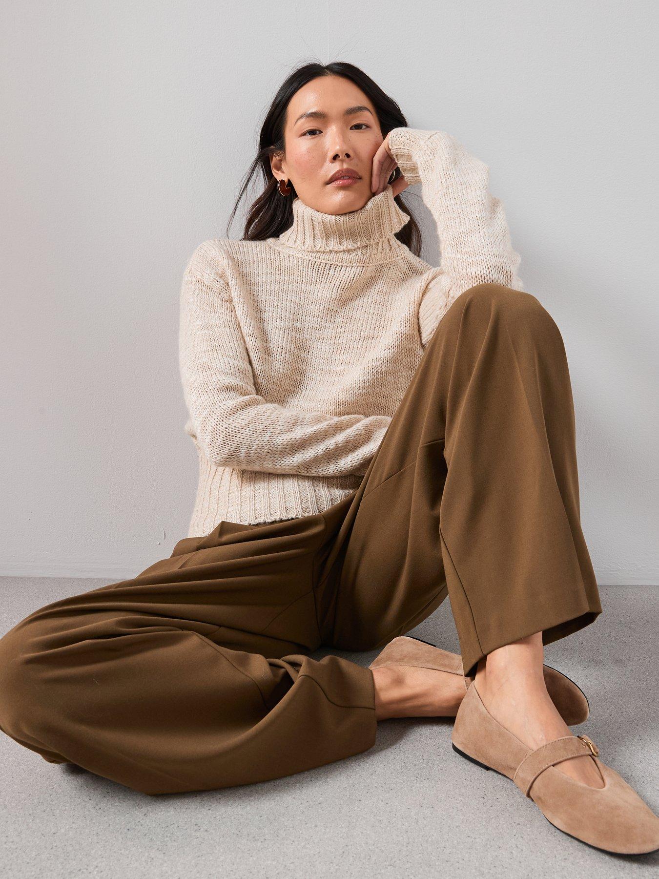 the-very-collection-roll-neck-cinched-waist-jumper-with-woolnbsp--naturaloutfit