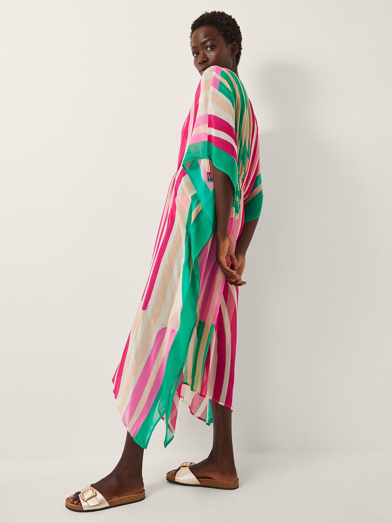 Monsoon Georgia Stripe Kaftan - Multi
