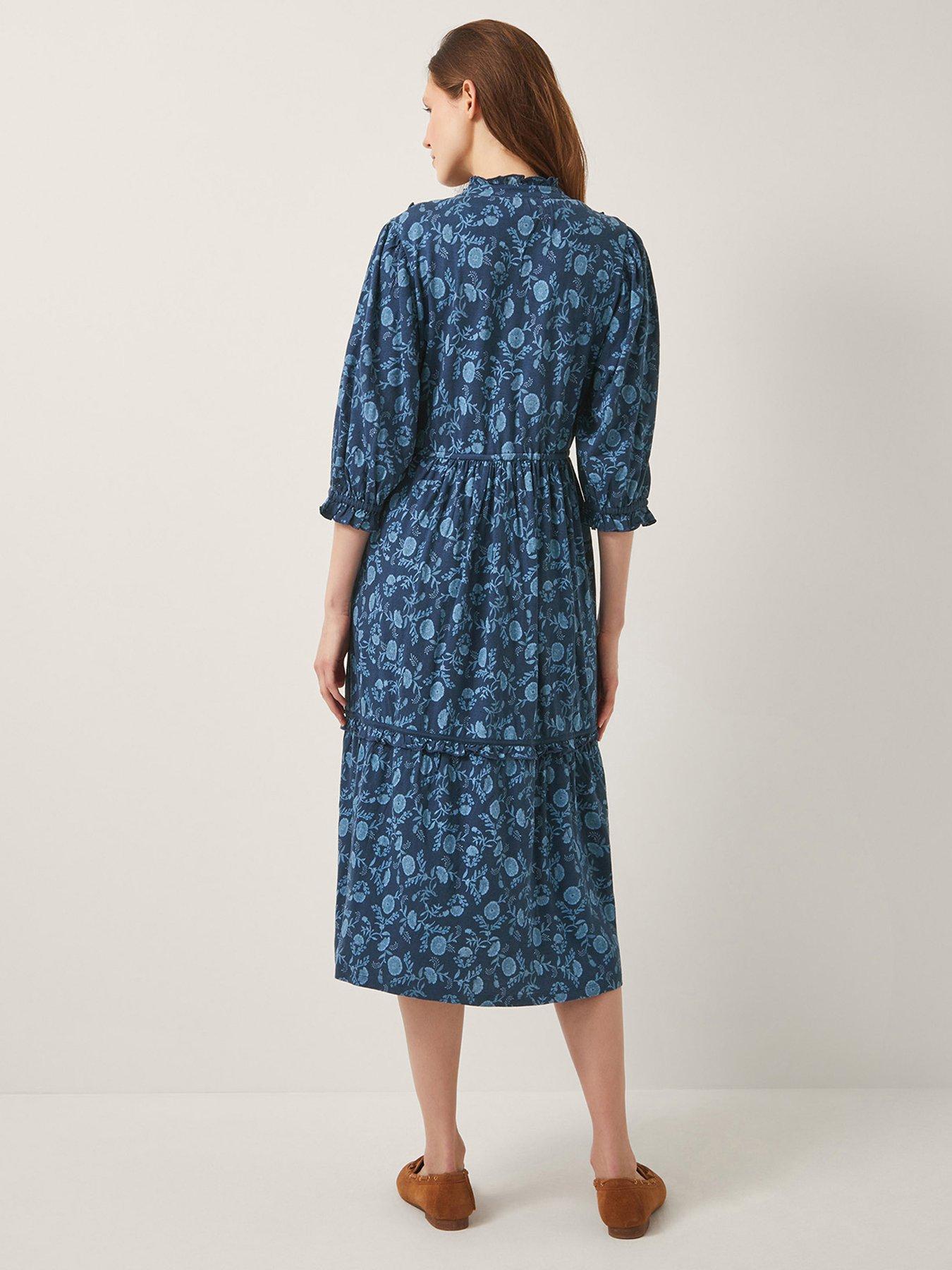 Image 2 of 5 of Monsoon Sofia Print Jersey Dress - Blue