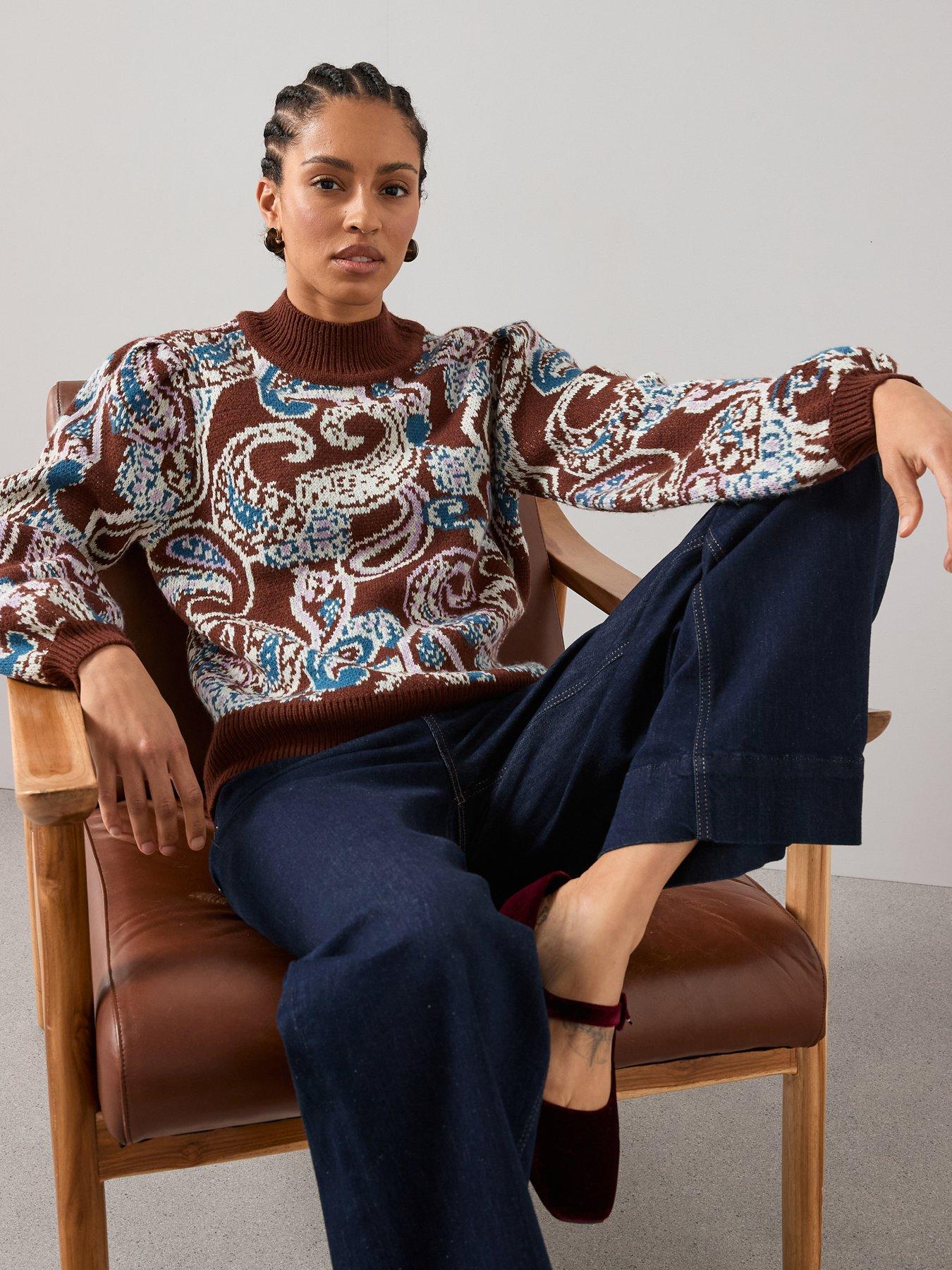 the-very-collection-paisley-jacquard-funnel-neck-jumper-with-wool-multi